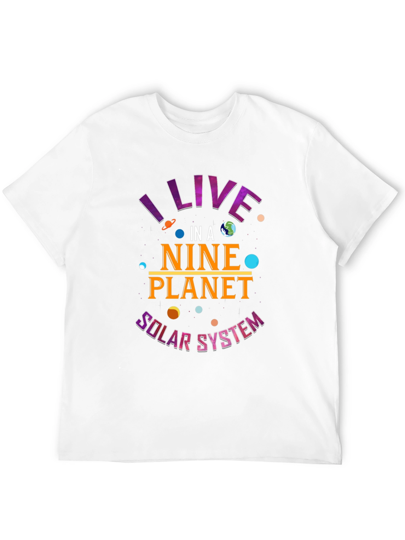 Nine Planet Solar System Graphic Tee