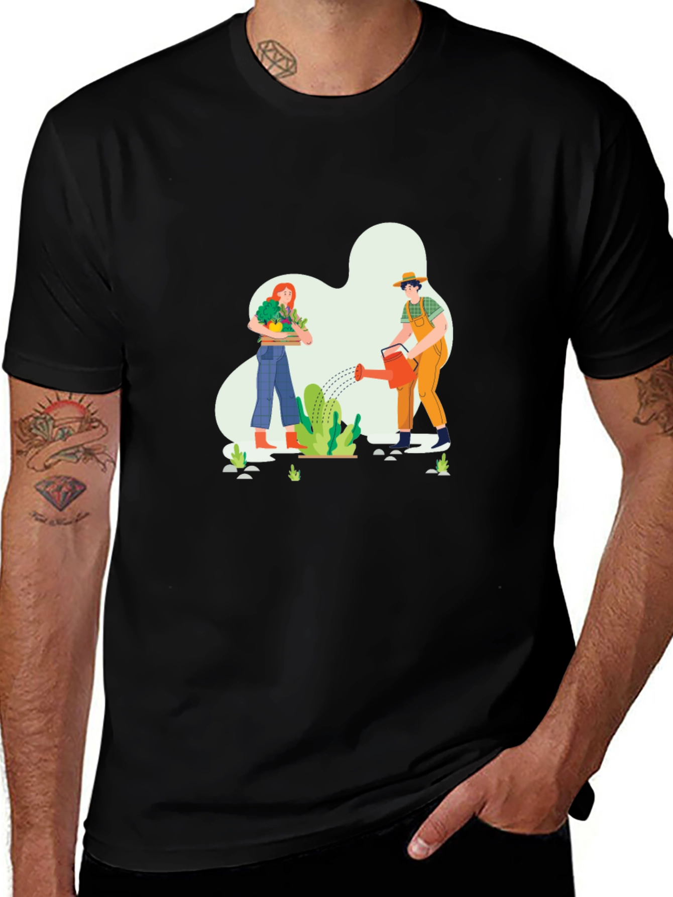 Gardener Graphic Tee - Black Cotton T-Shirt