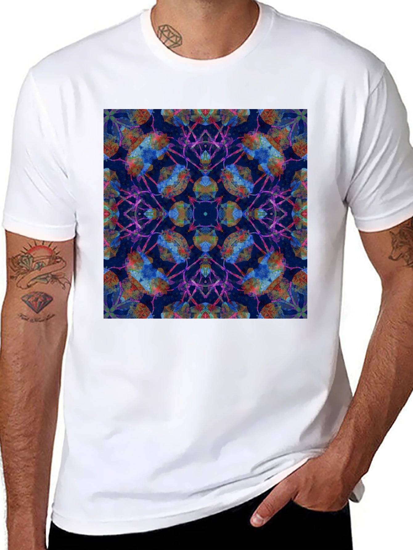 Kaleidoscope Print Black T-Shirt
