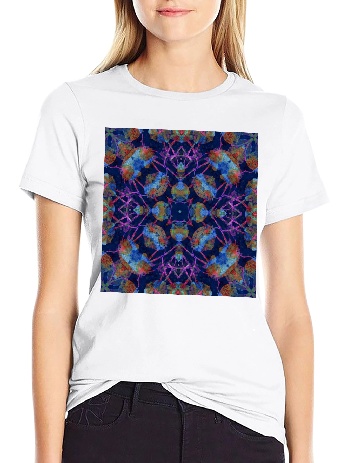 Kaleidoscope Print Black T-Shirt