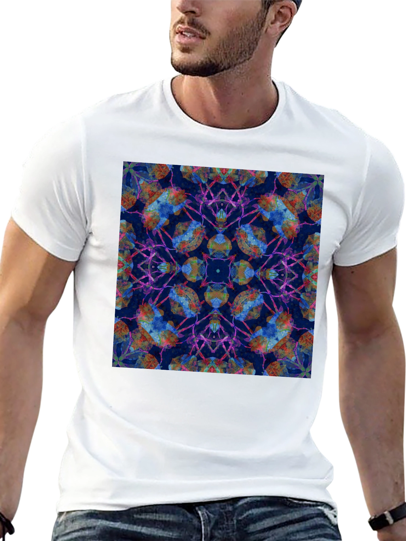 Kaleidoscope Print Black T-Shirt