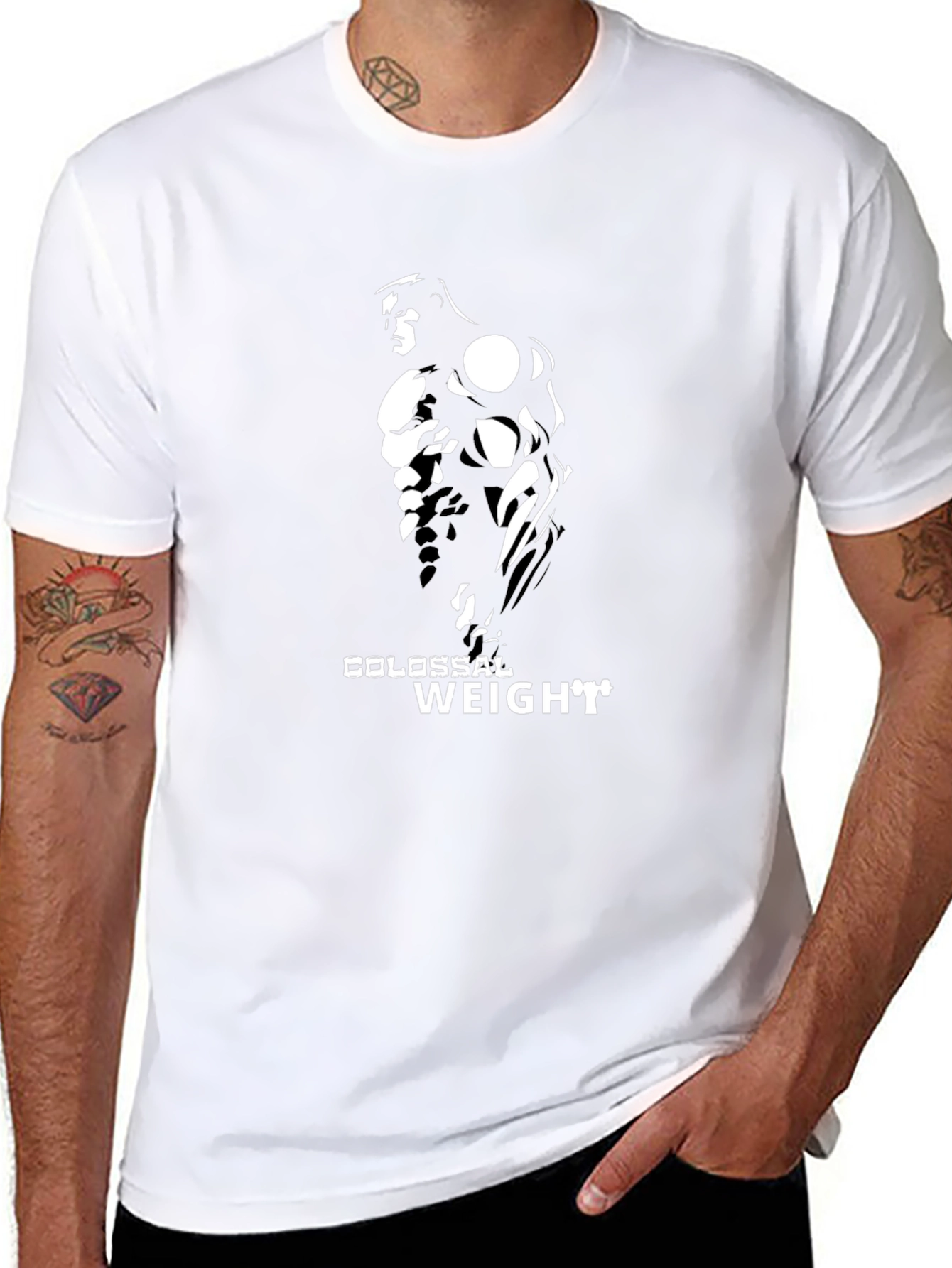 Colossal Weight Black Graphic T-Shirt - Bodybuilding