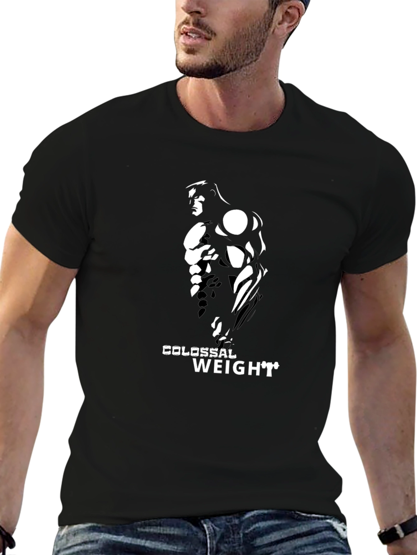 Colossal Weight Black Graphic T-Shirt - Bodybuilding