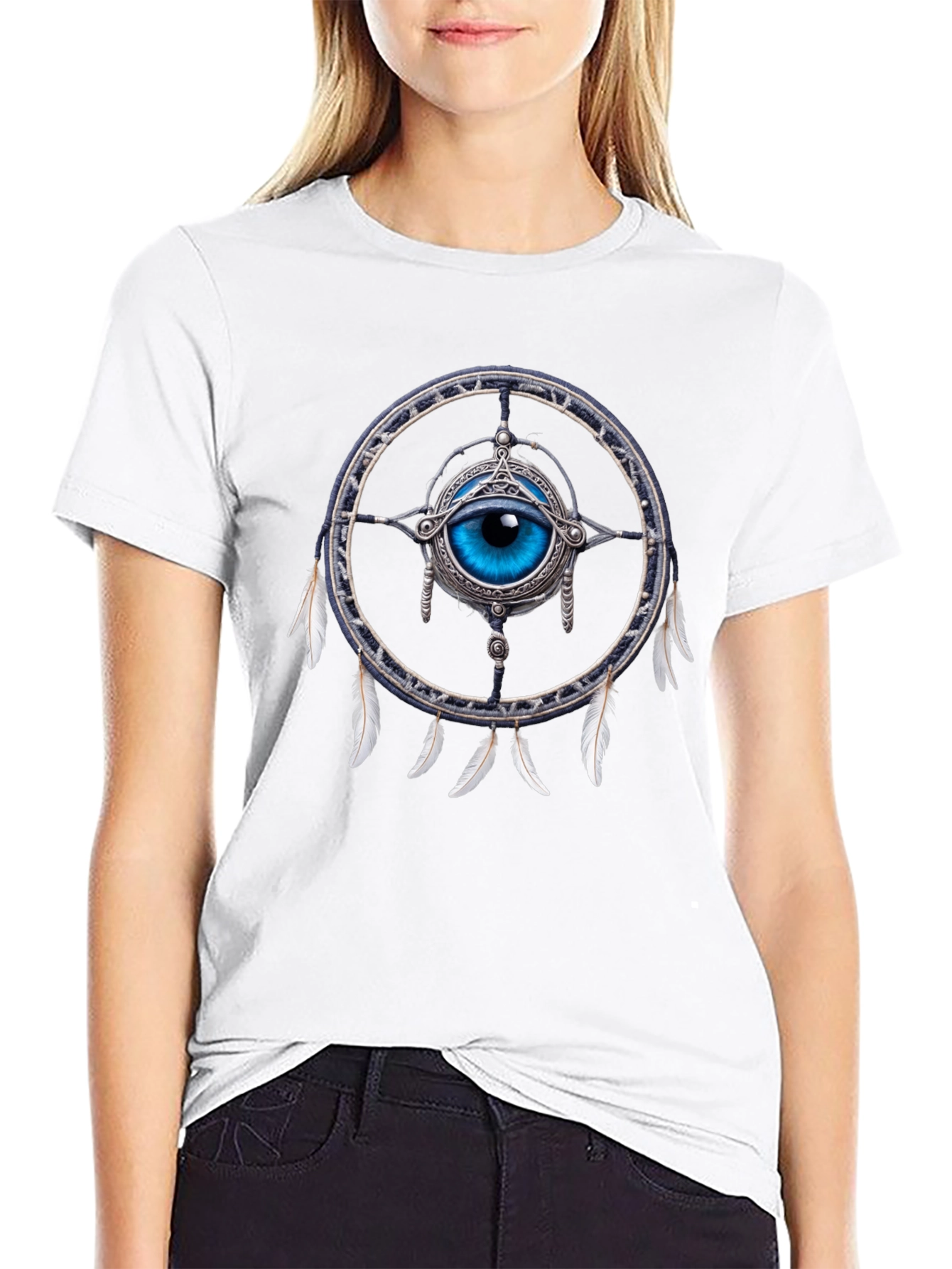 Eye Dreamcatcher Graphic T-Shirt - Mystical Design