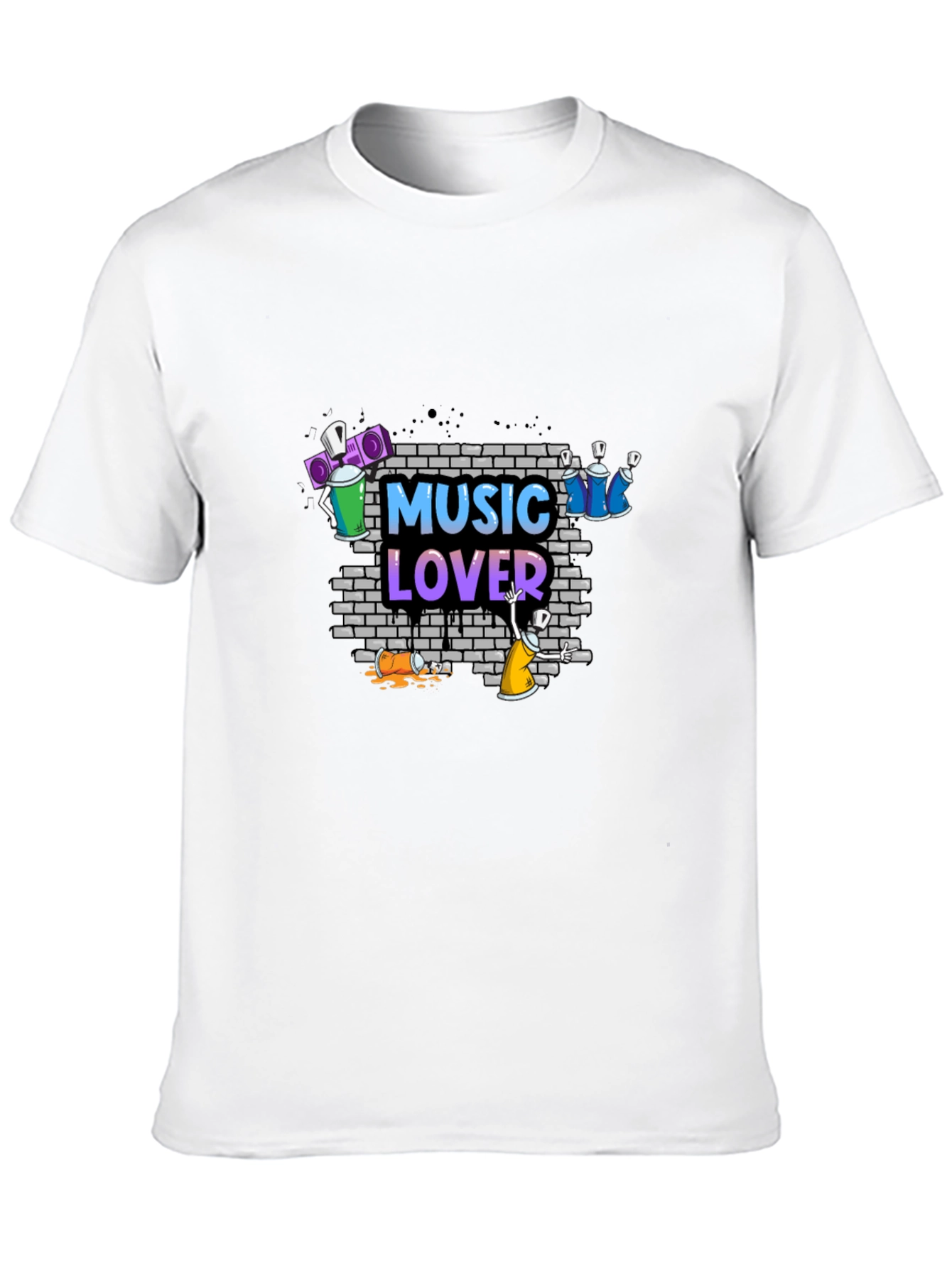 Music Lover Graphic Tee - Black Casual Shirt
