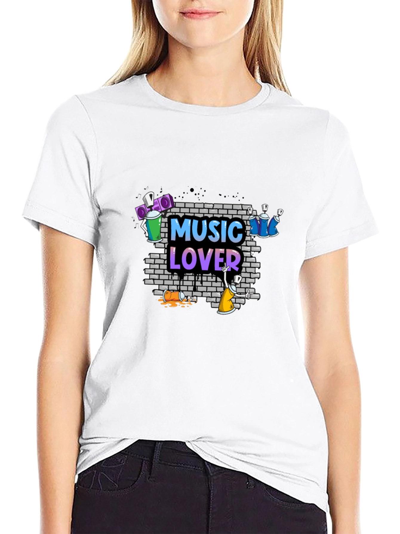 Music Lover Graphic Tee - Black Casual Shirt