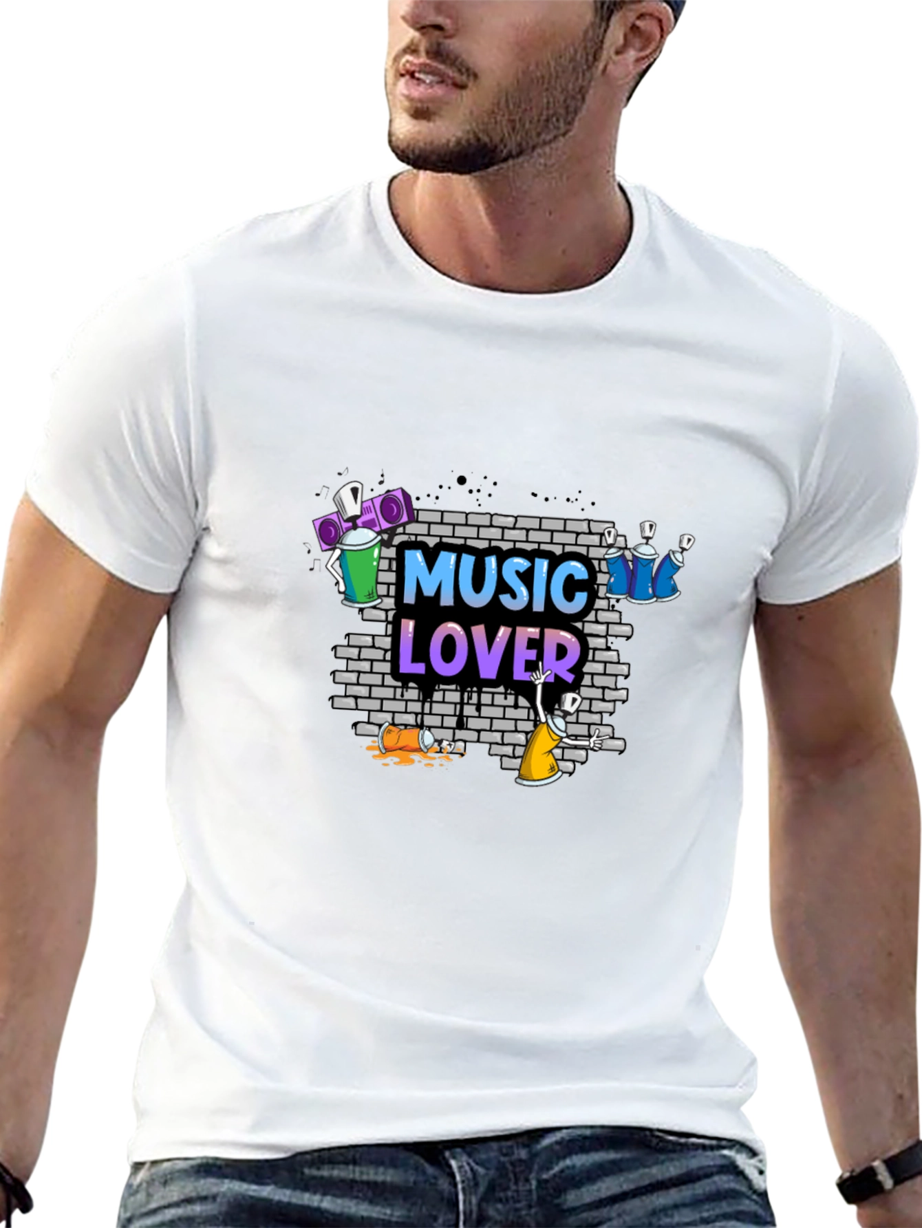 Music Lover Graphic Tee - Black Casual Shirt