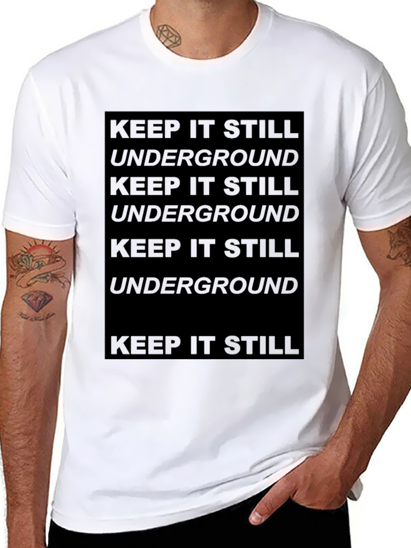 Keep It Still Underground Graphic Black T-Shirt