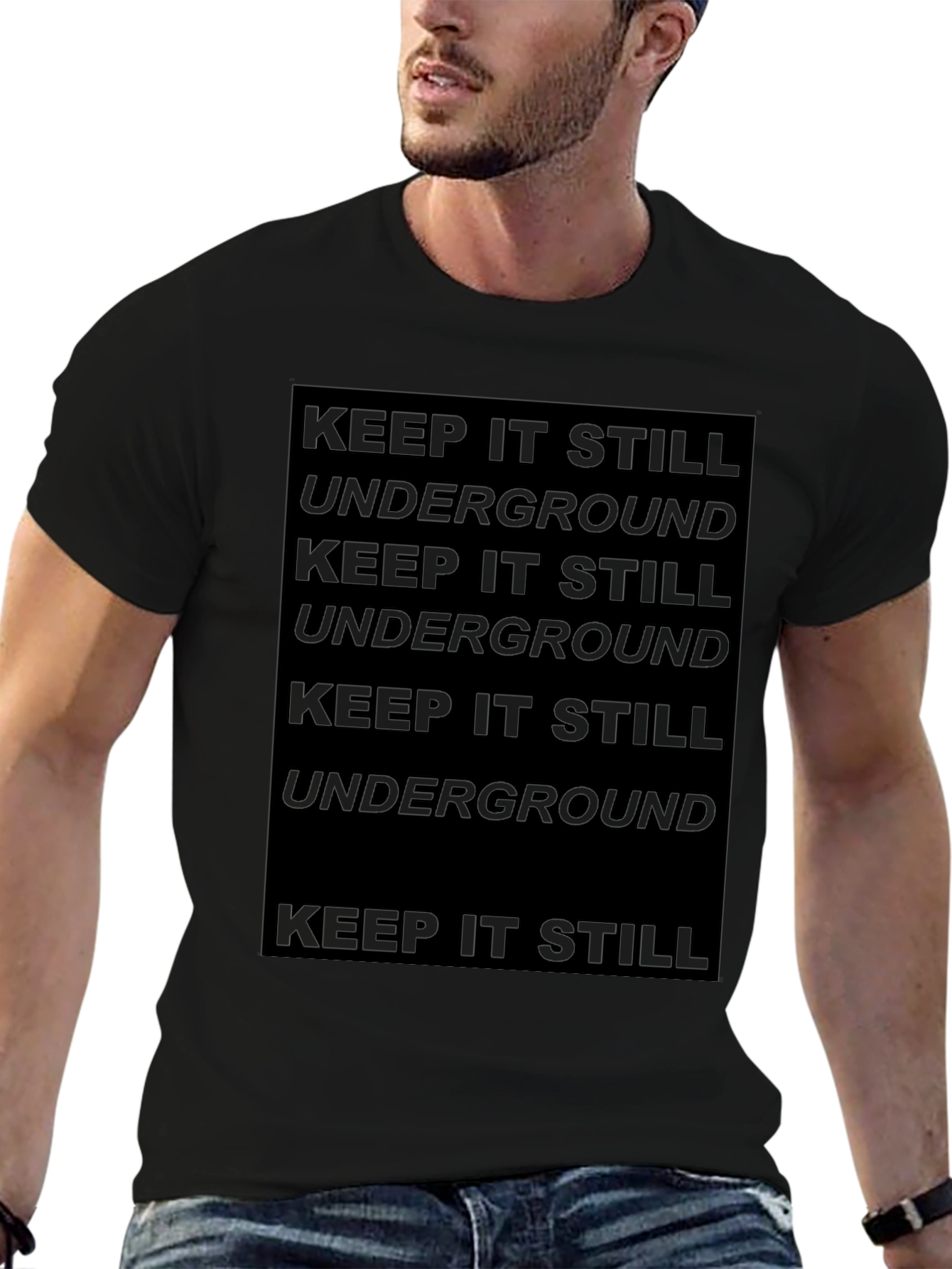 Keep It Still Underground Graphic Black T-Shirt
