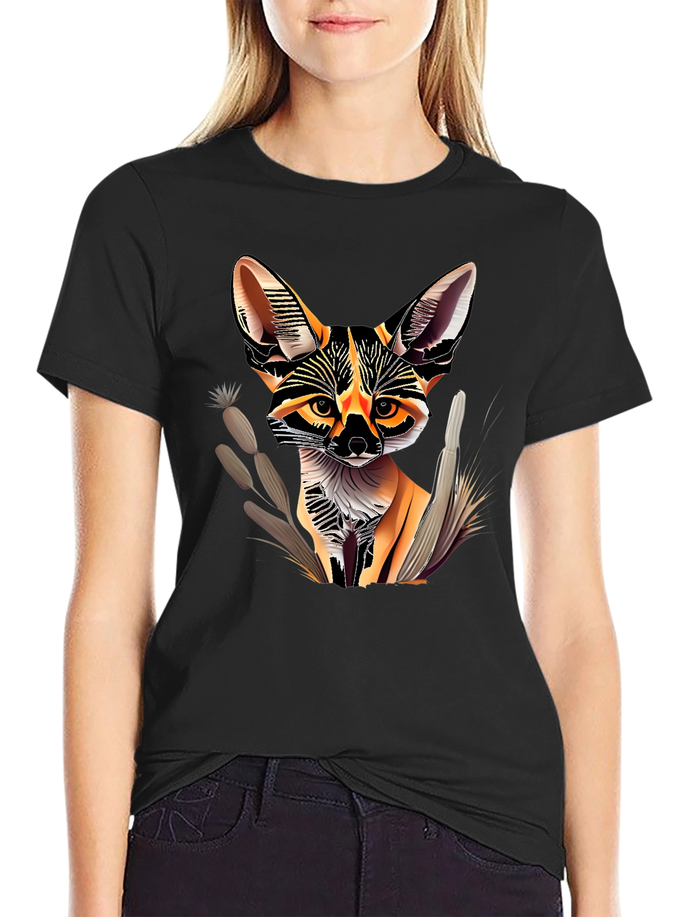 Fennec Fox Graphic T-Shirt - Stylish Animal Print Tee