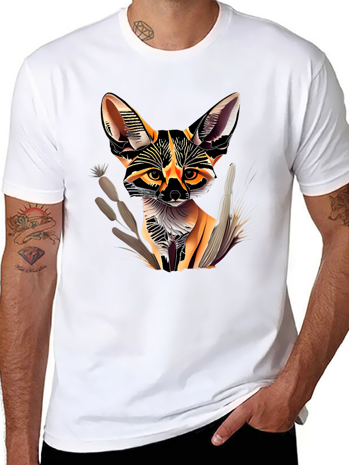 Fennec Fox Graphic T-Shirt - Stylish Animal Print Tee