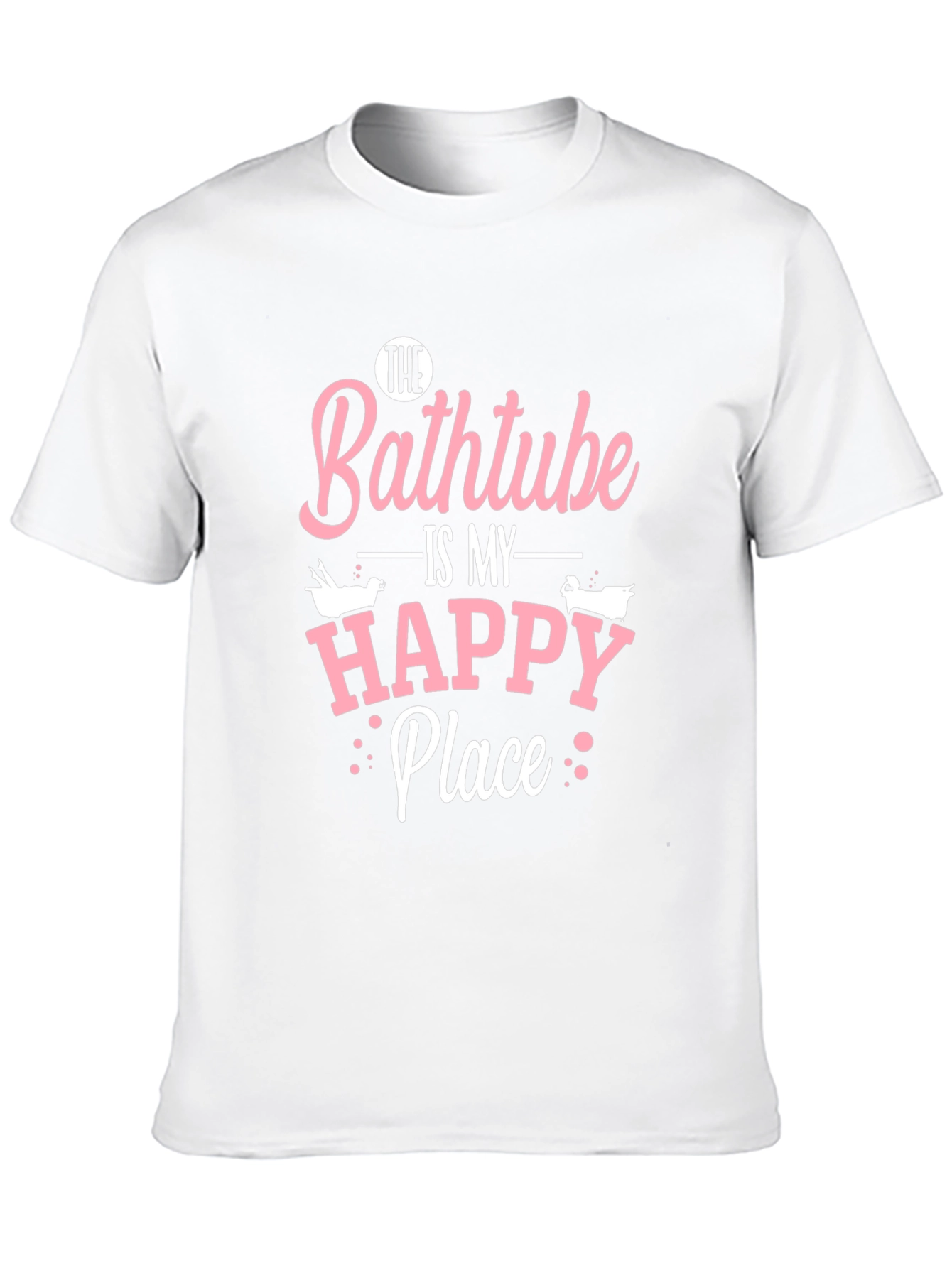 Bathtub is My Happy Place Black T-Shirt