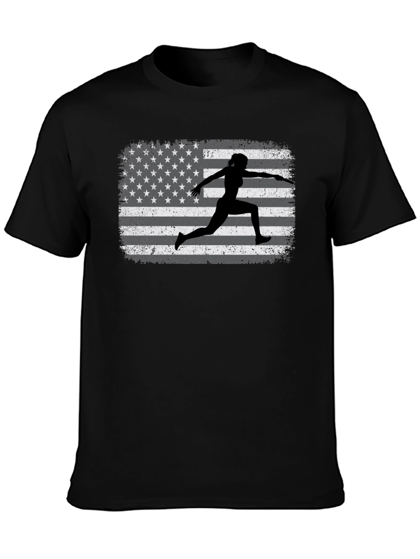 American Flag Fencing Silhouette T-Shirt