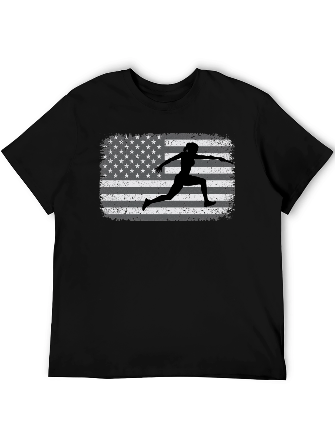 American Flag Fencing Silhouette T-Shirt