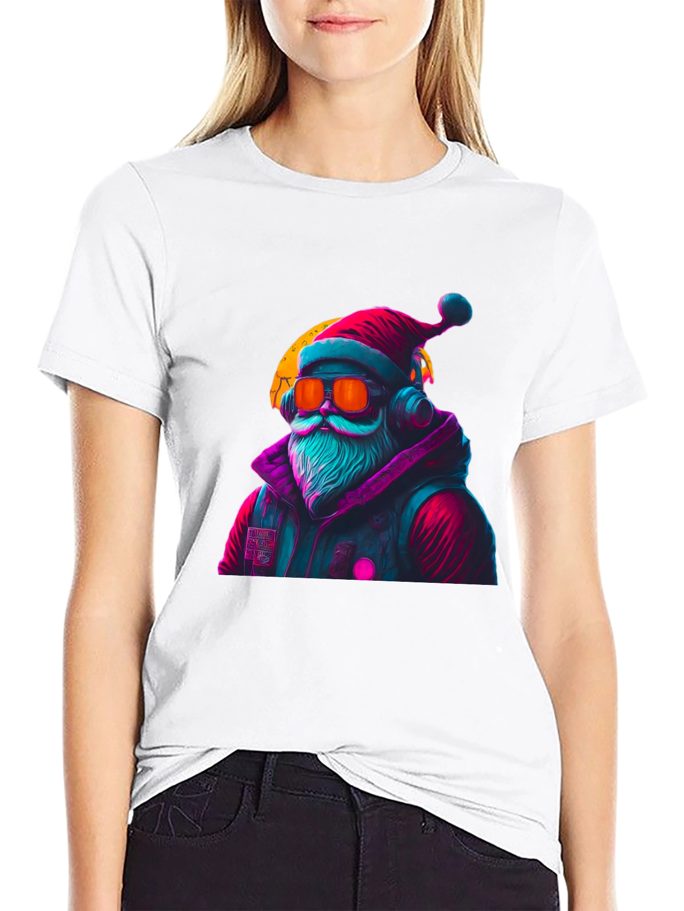 Cyberpunk Santa T-Shirt - Holiday Style