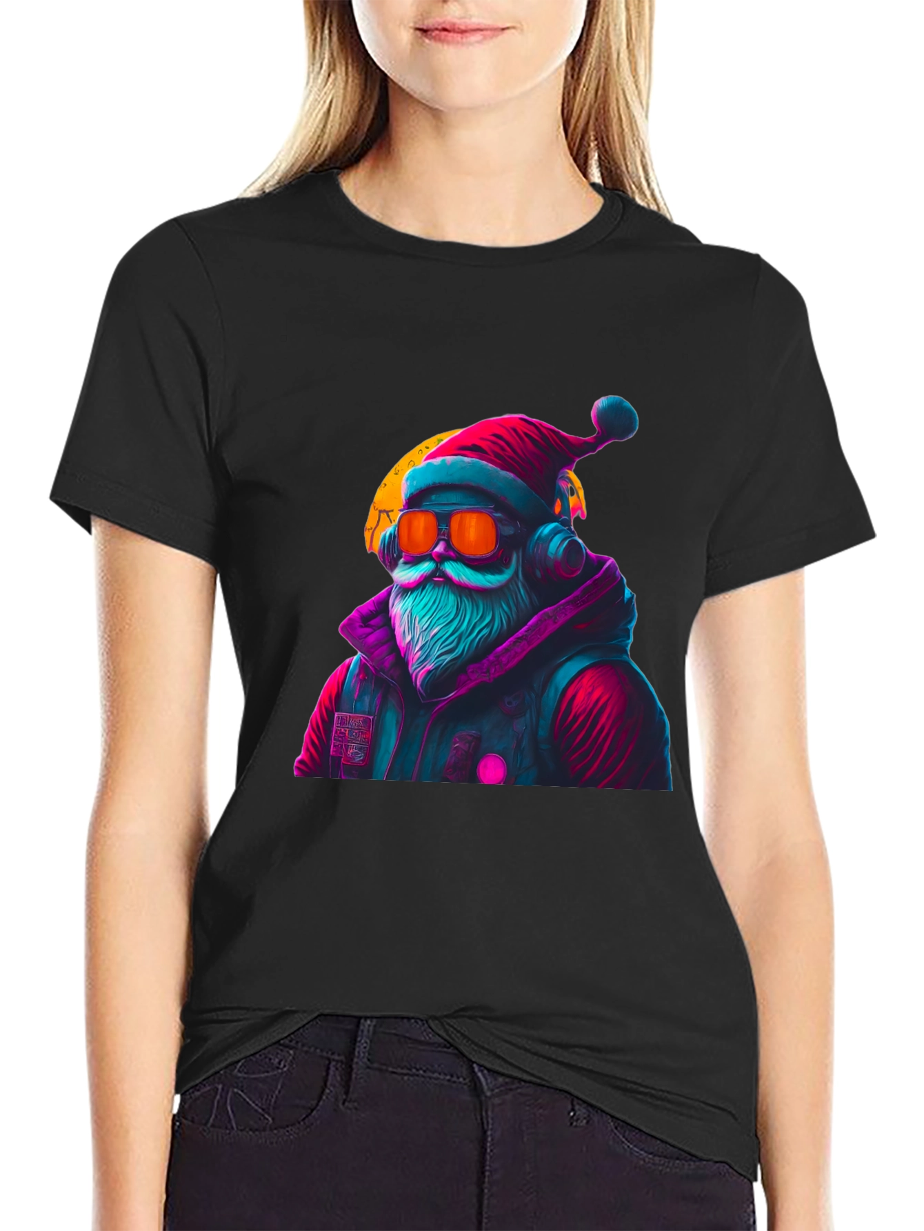 Cyberpunk Santa T-Shirt - Holiday Style
