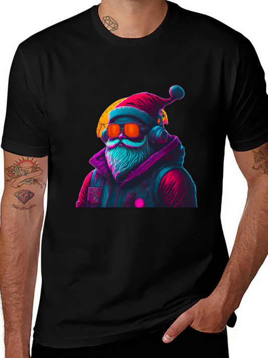 Cyberpunk Santa T-Shirt - Holiday Style