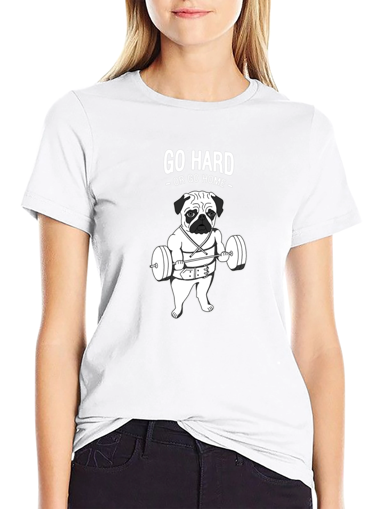 Go Hard Pug Graphic Tee