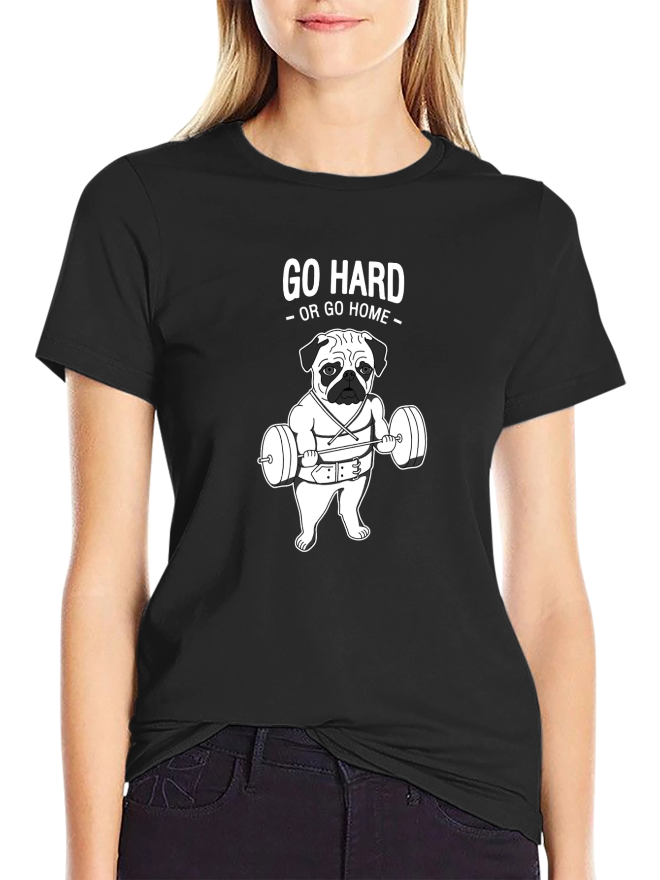 Go Hard Pug Graphic Tee