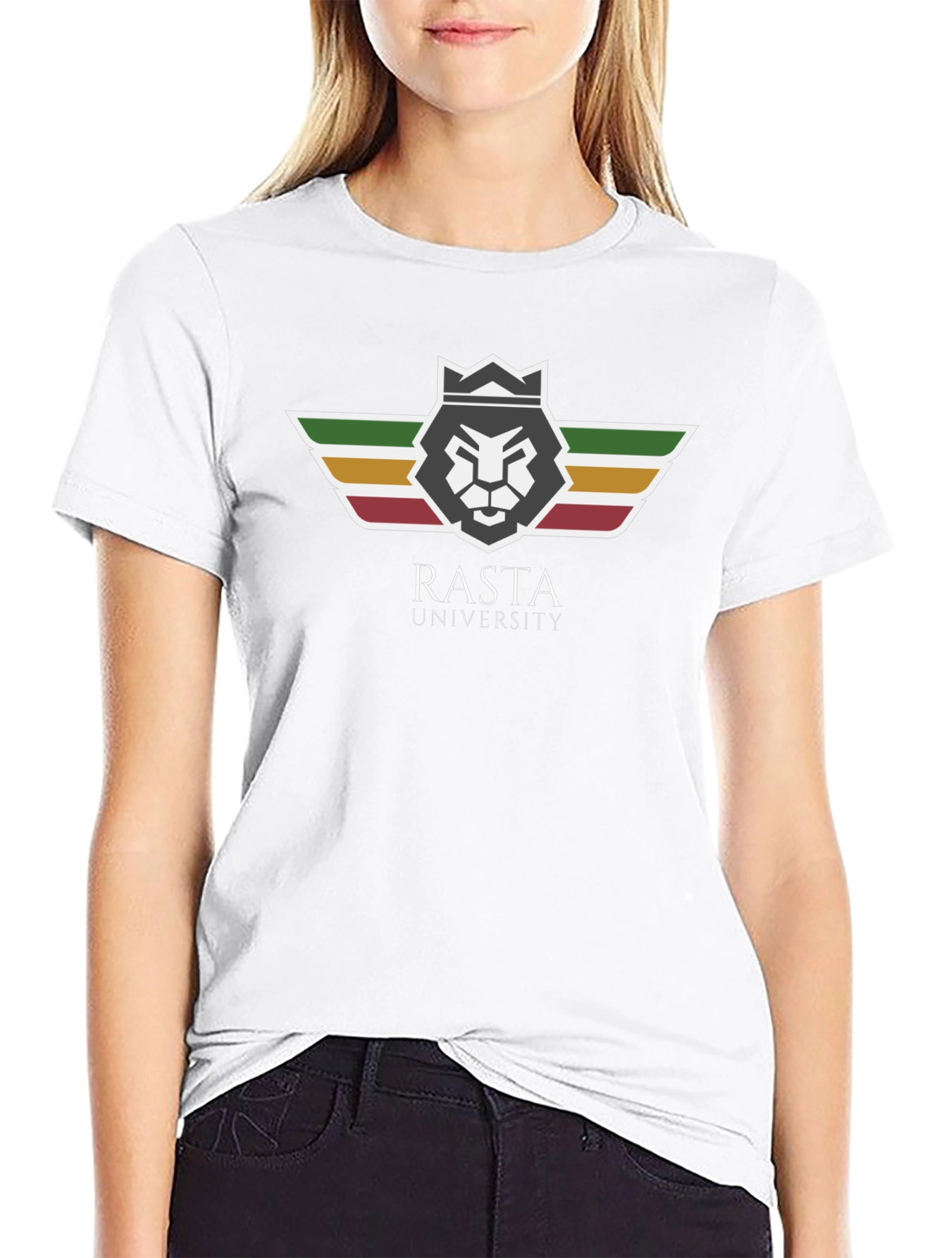 Rasta University Lion Graphic Black T-Shirt