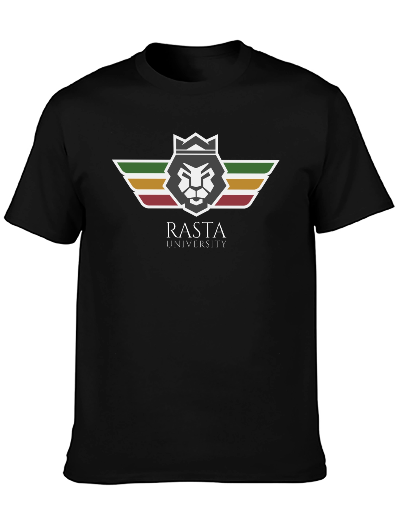 Rasta University Lion Graphic Black T-Shirt