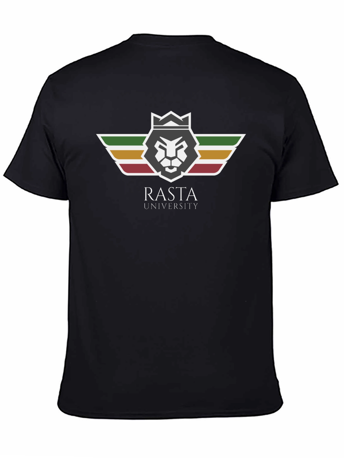 Rasta University Lion Graphic Black T-Shirt