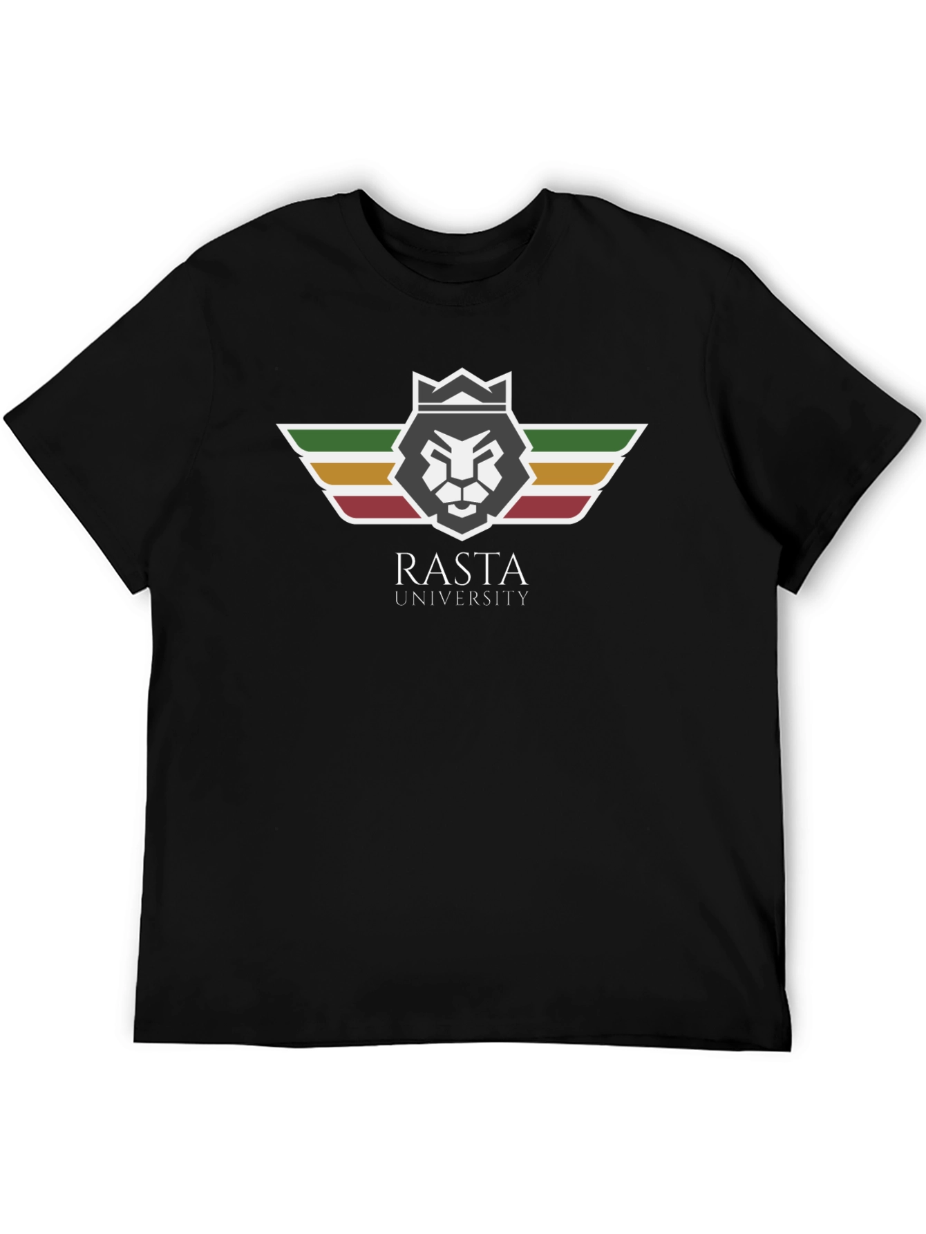Rasta University Lion Graphic Black T-Shirt