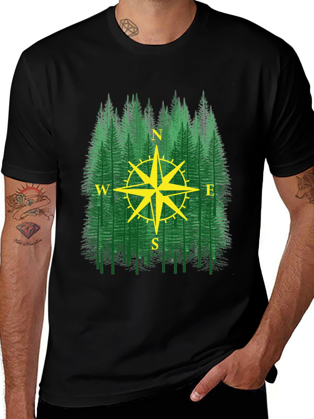 Forest Compass Graphic T-Shirt - Adventure Ready