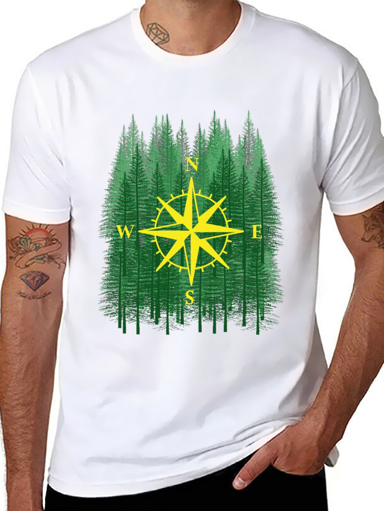 Forest Compass Graphic T-Shirt - Adventure Ready