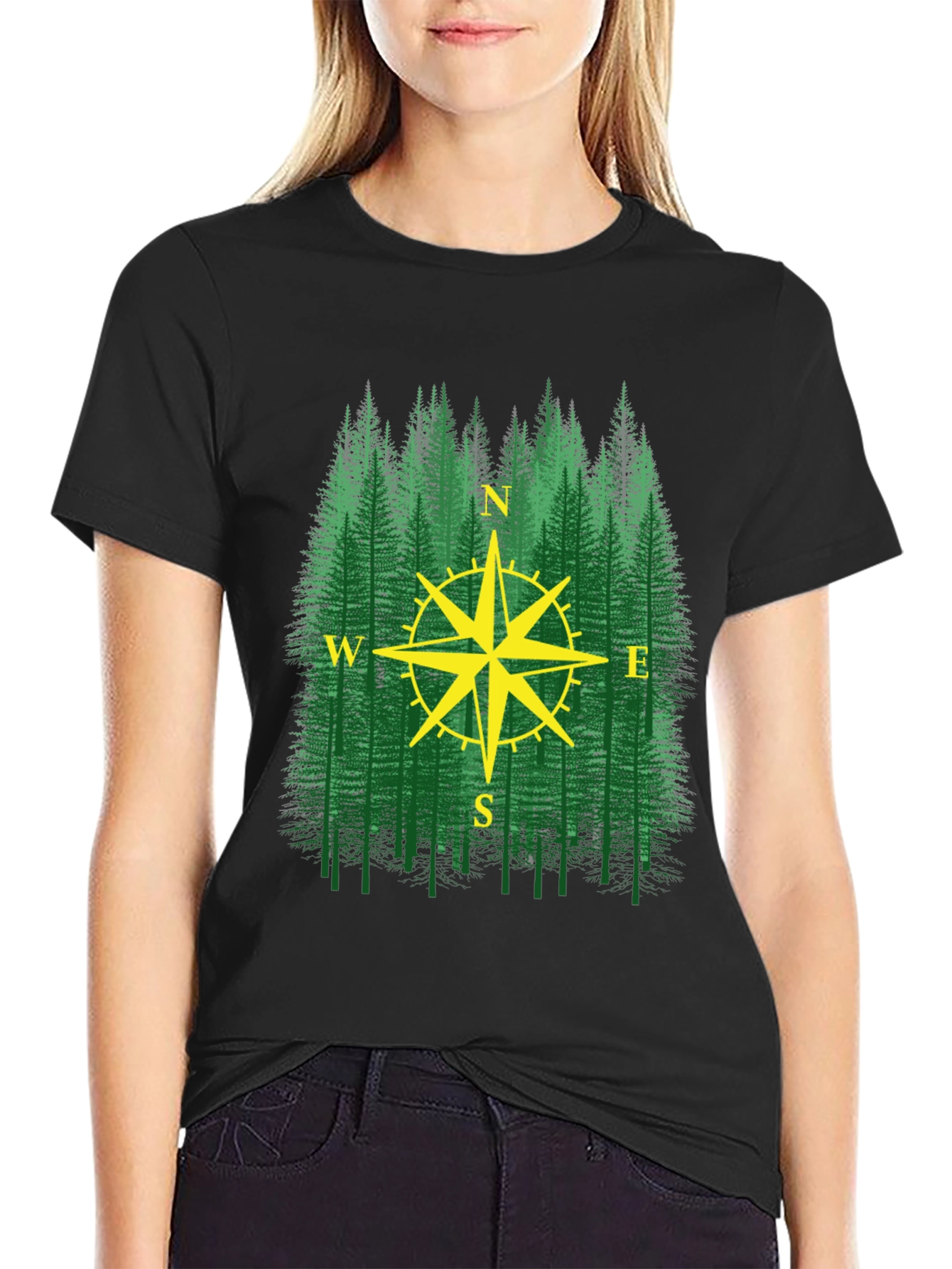 Forest Compass Graphic T-Shirt - Adventure Ready