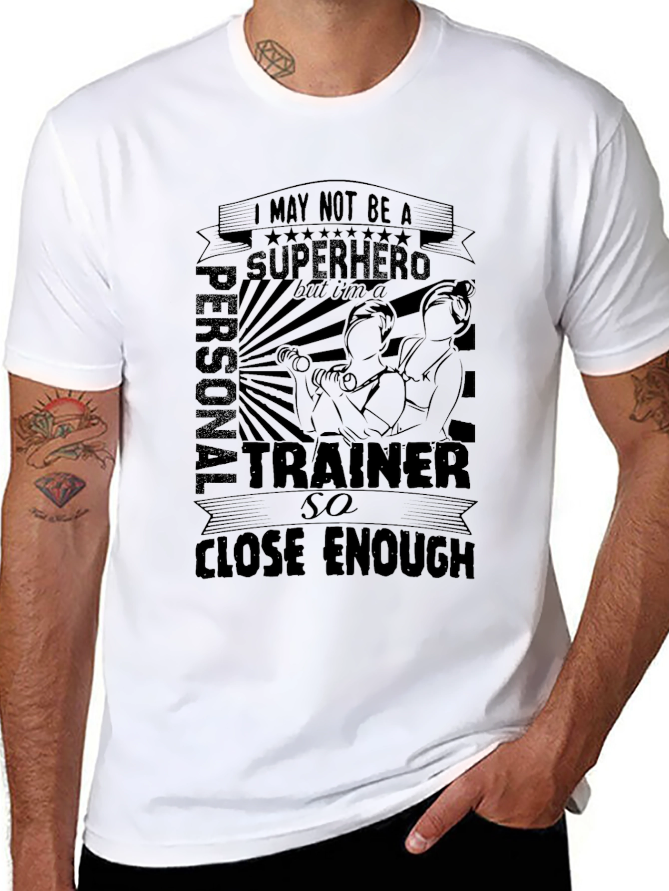 Personal Trainer Superhero Graphic T-Shirt