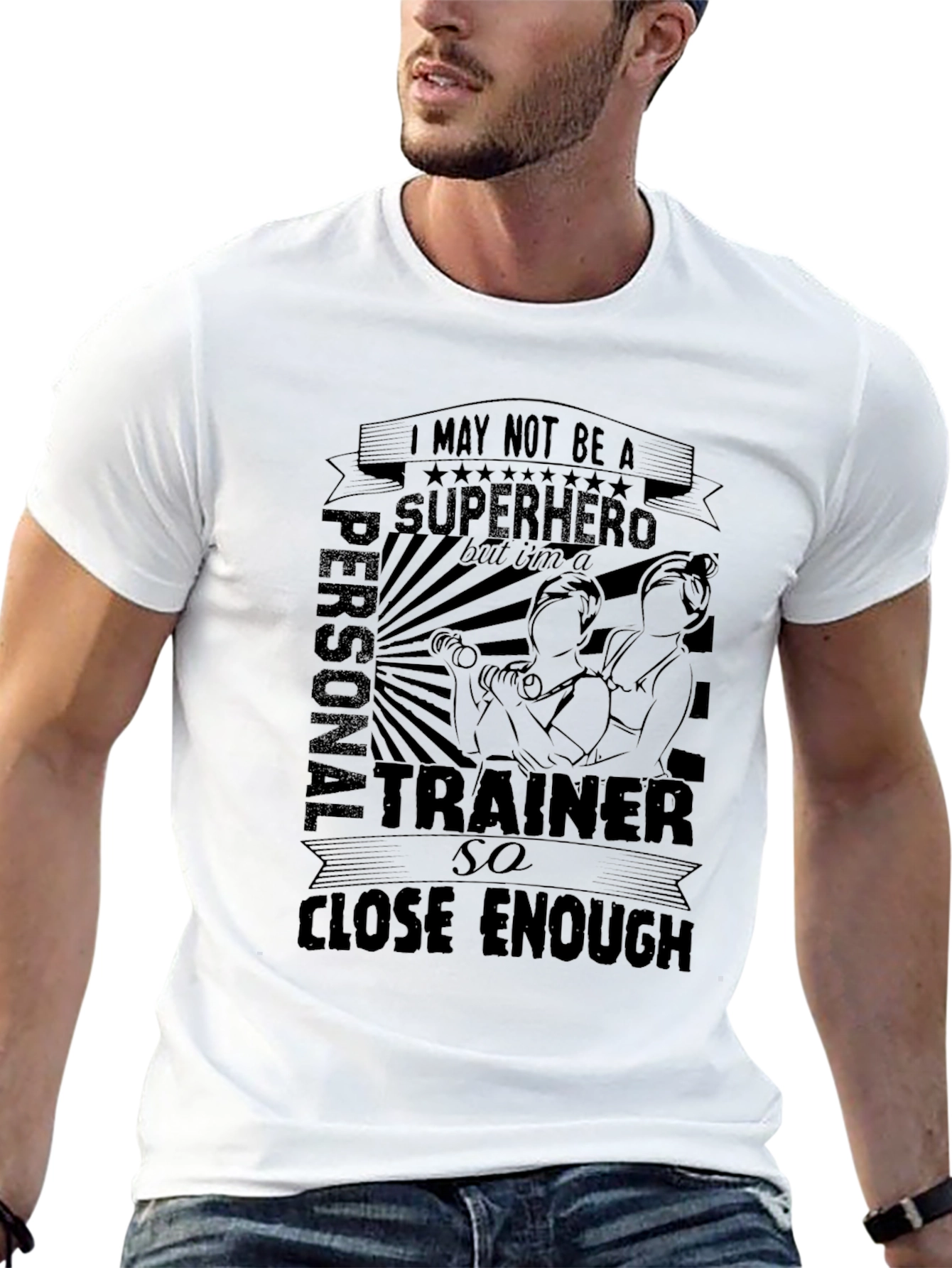 Personal Trainer Superhero Graphic T-Shirt