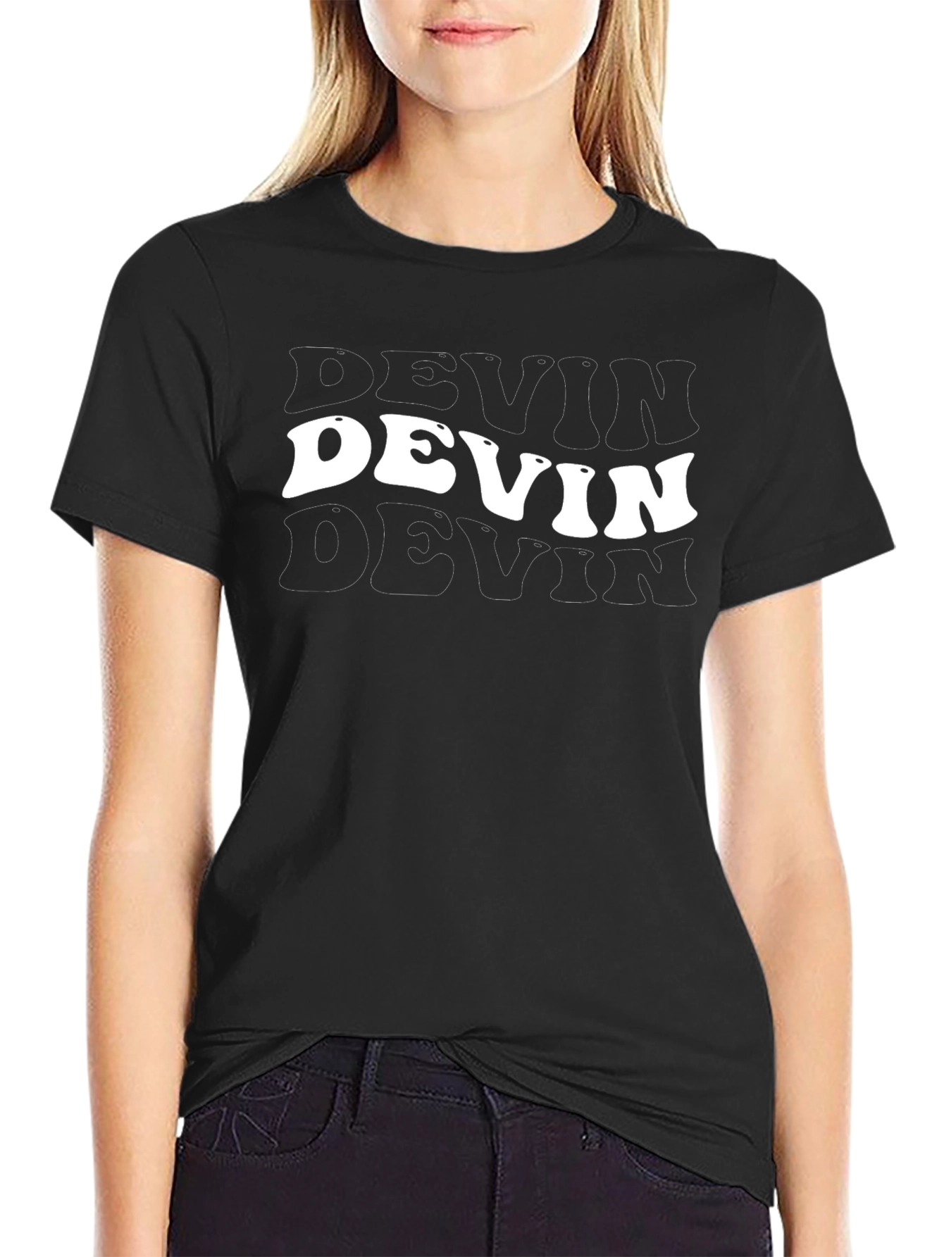 Devin Graphic Print Black T-Shirt