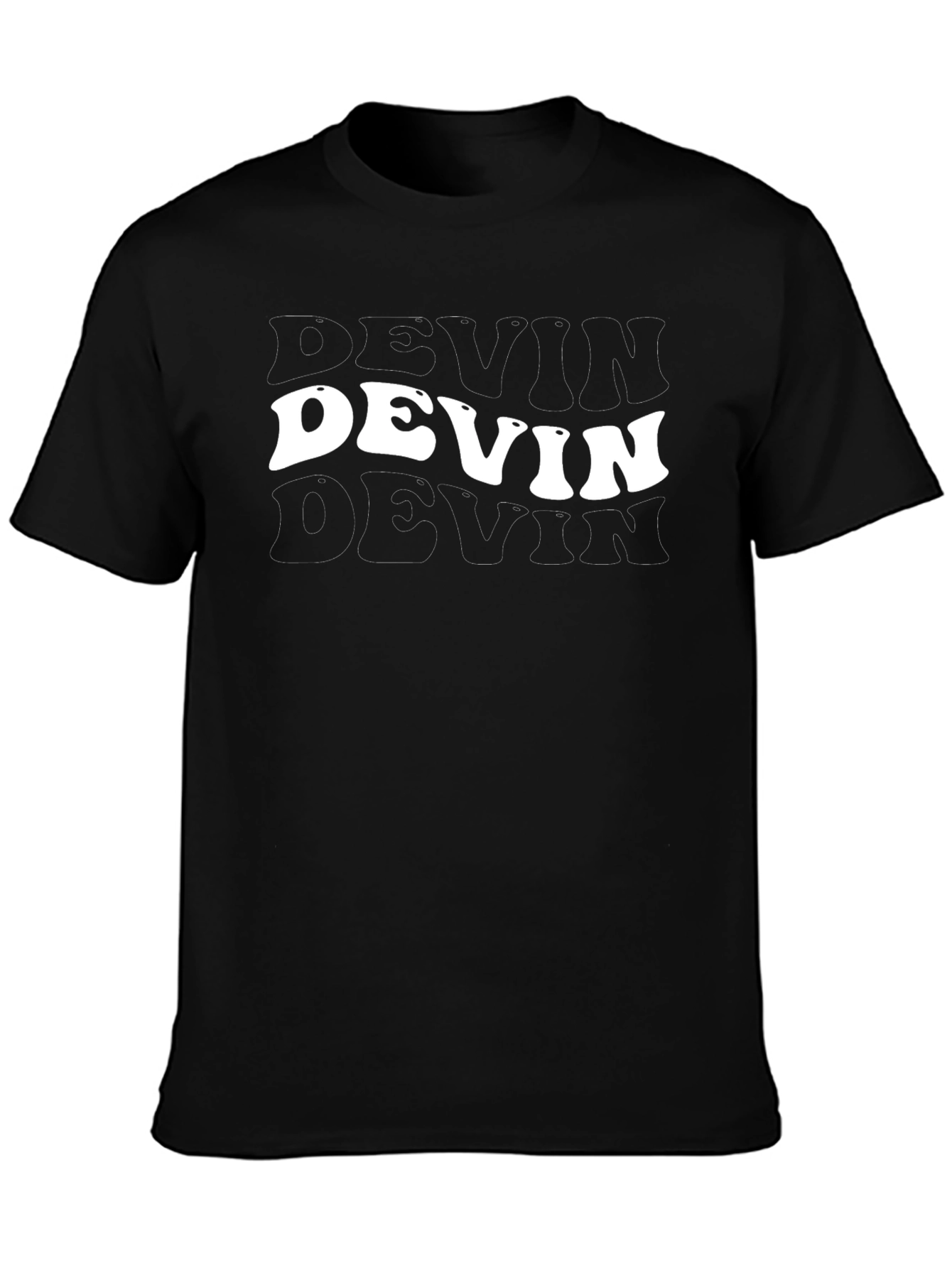 Devin Graphic Print Black T-Shirt