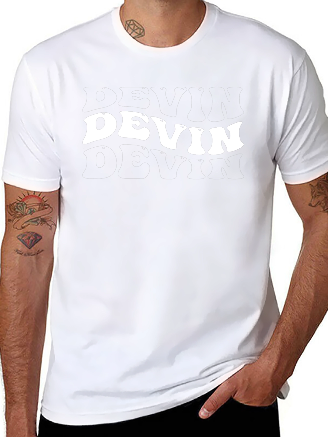 Devin Graphic Print Black T-Shirt