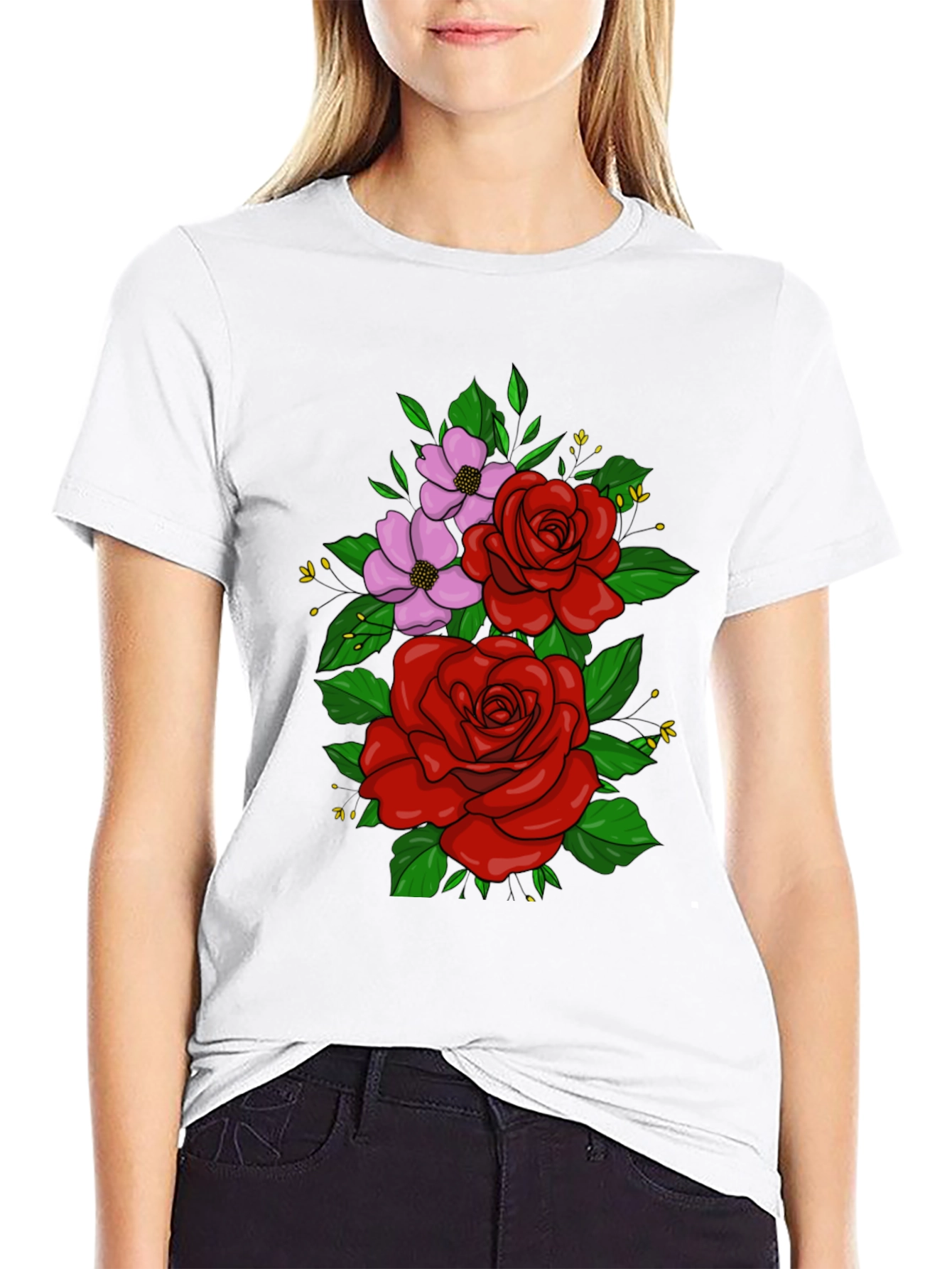 Floral T-Shirt: Roses and Blossoms Tee