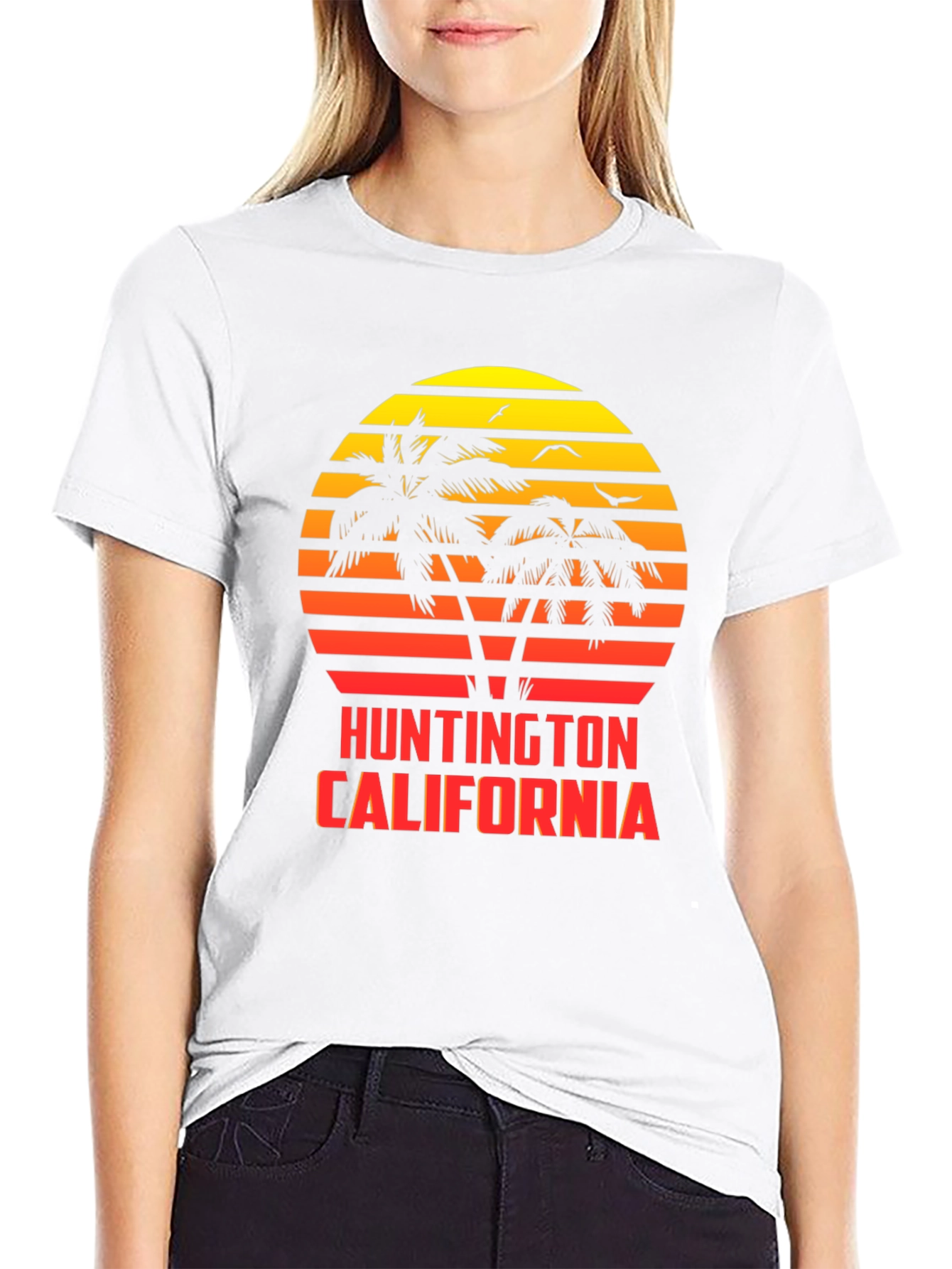 Huntington California Sunset Tee