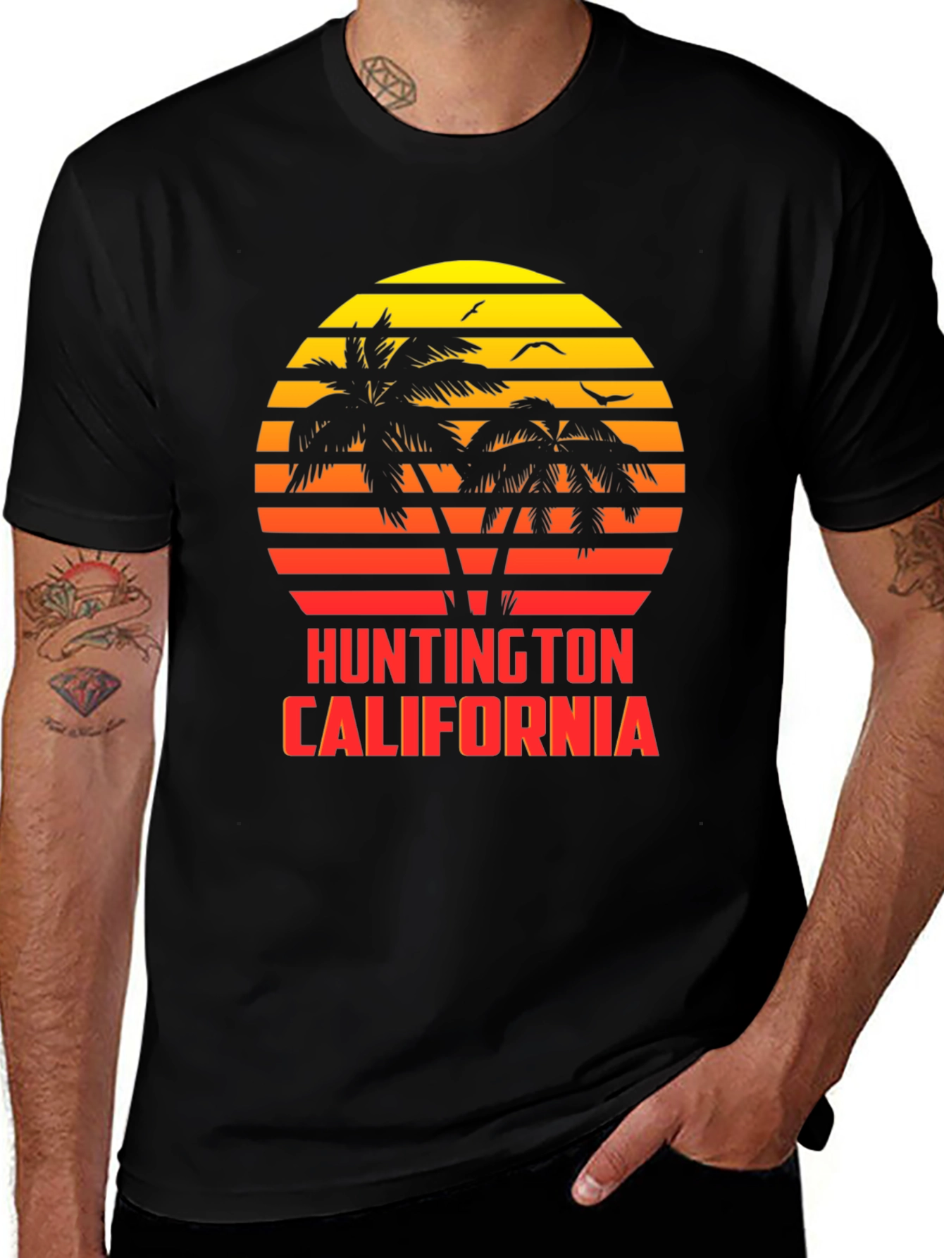 Huntington California Sunset Tee