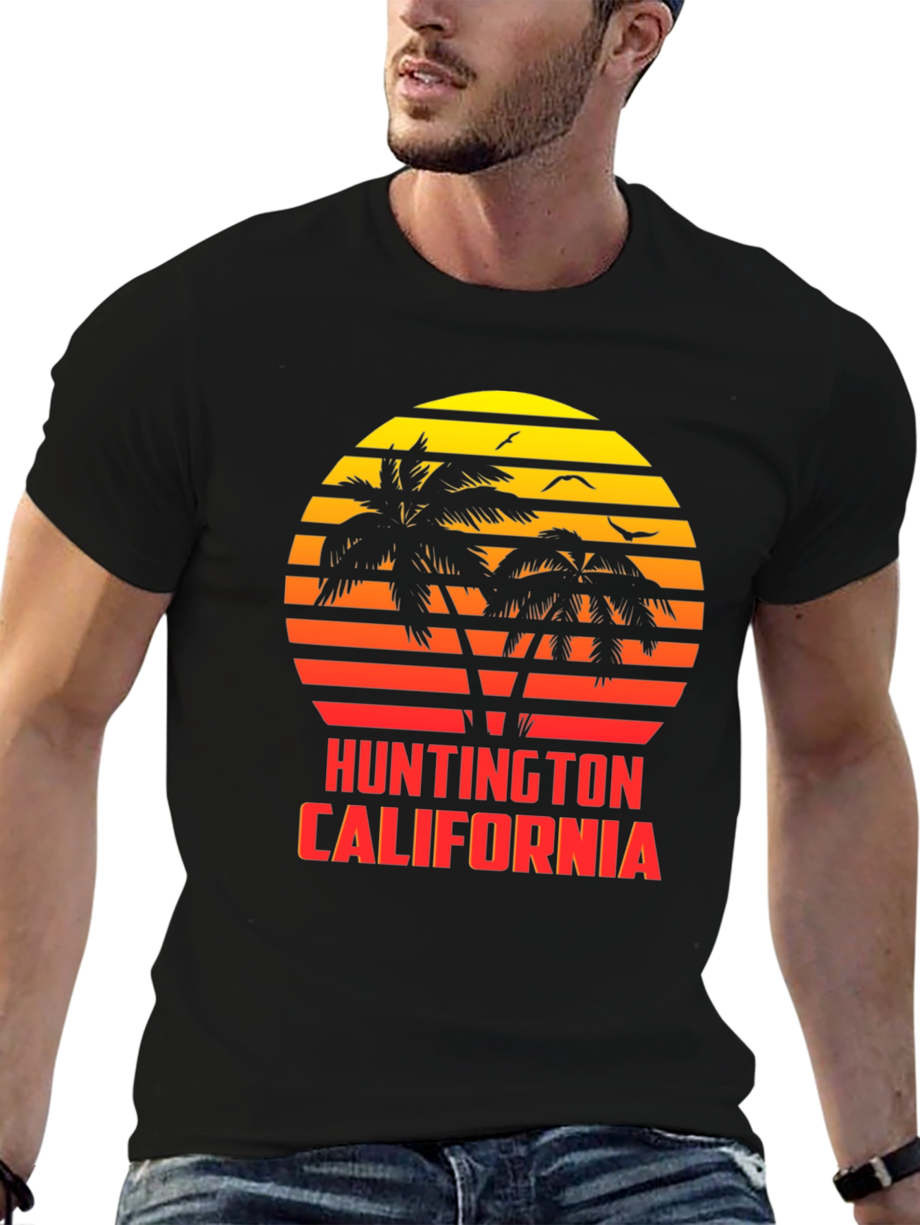 Huntington California Sunset Tee