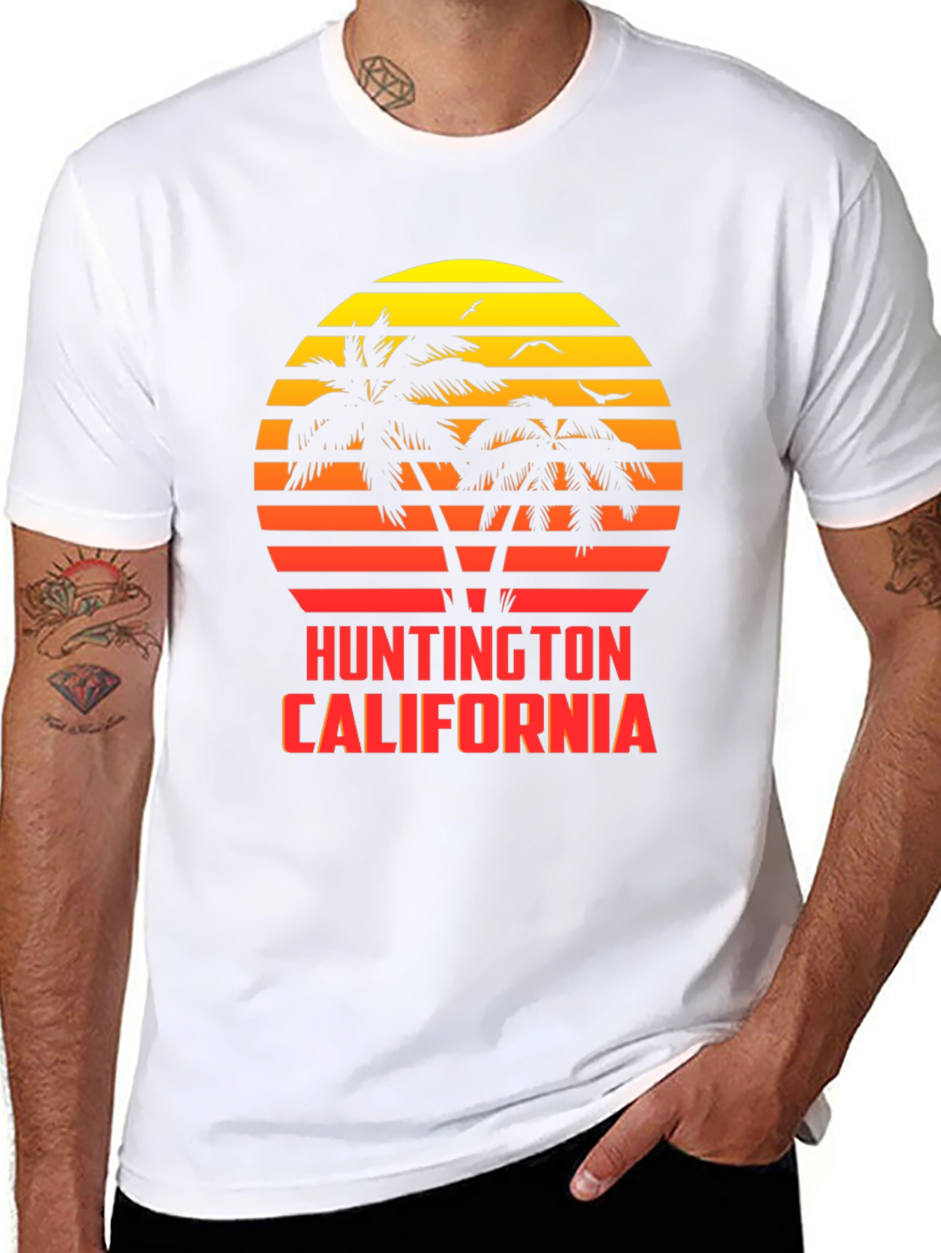 Huntington California Sunset Tee