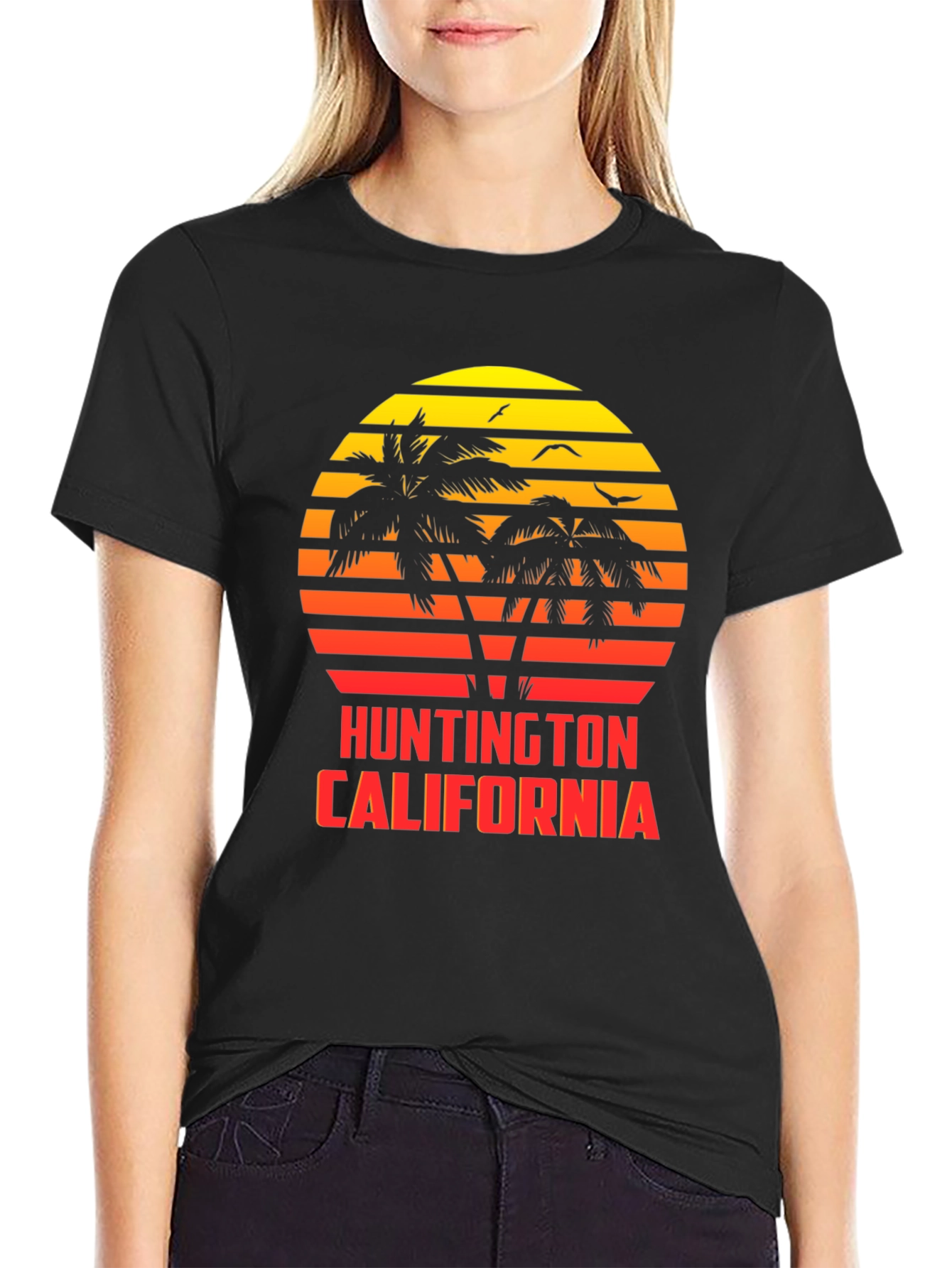 Huntington California Sunset Tee