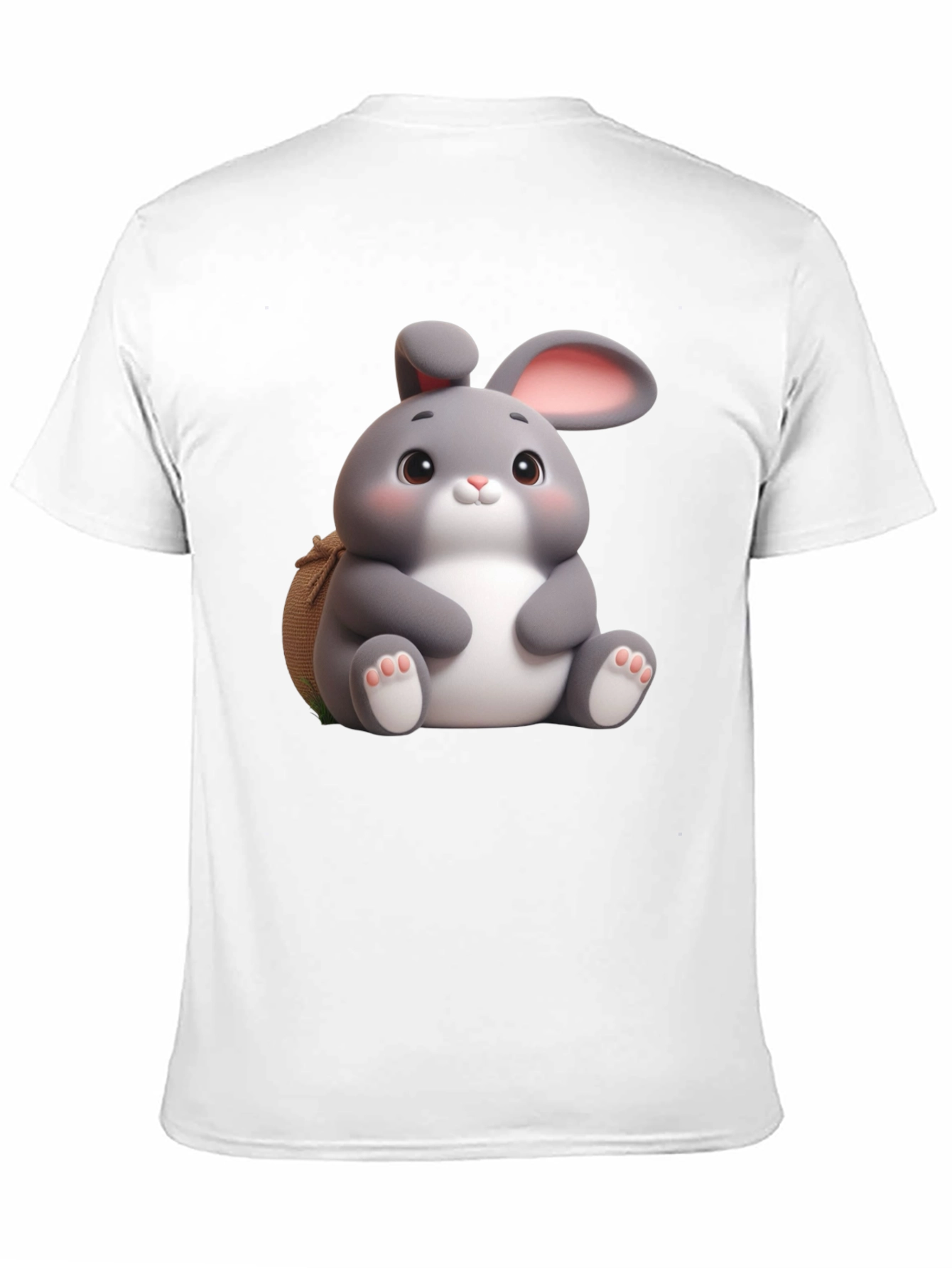 Cute Bunny Graphic Black T-Shirt