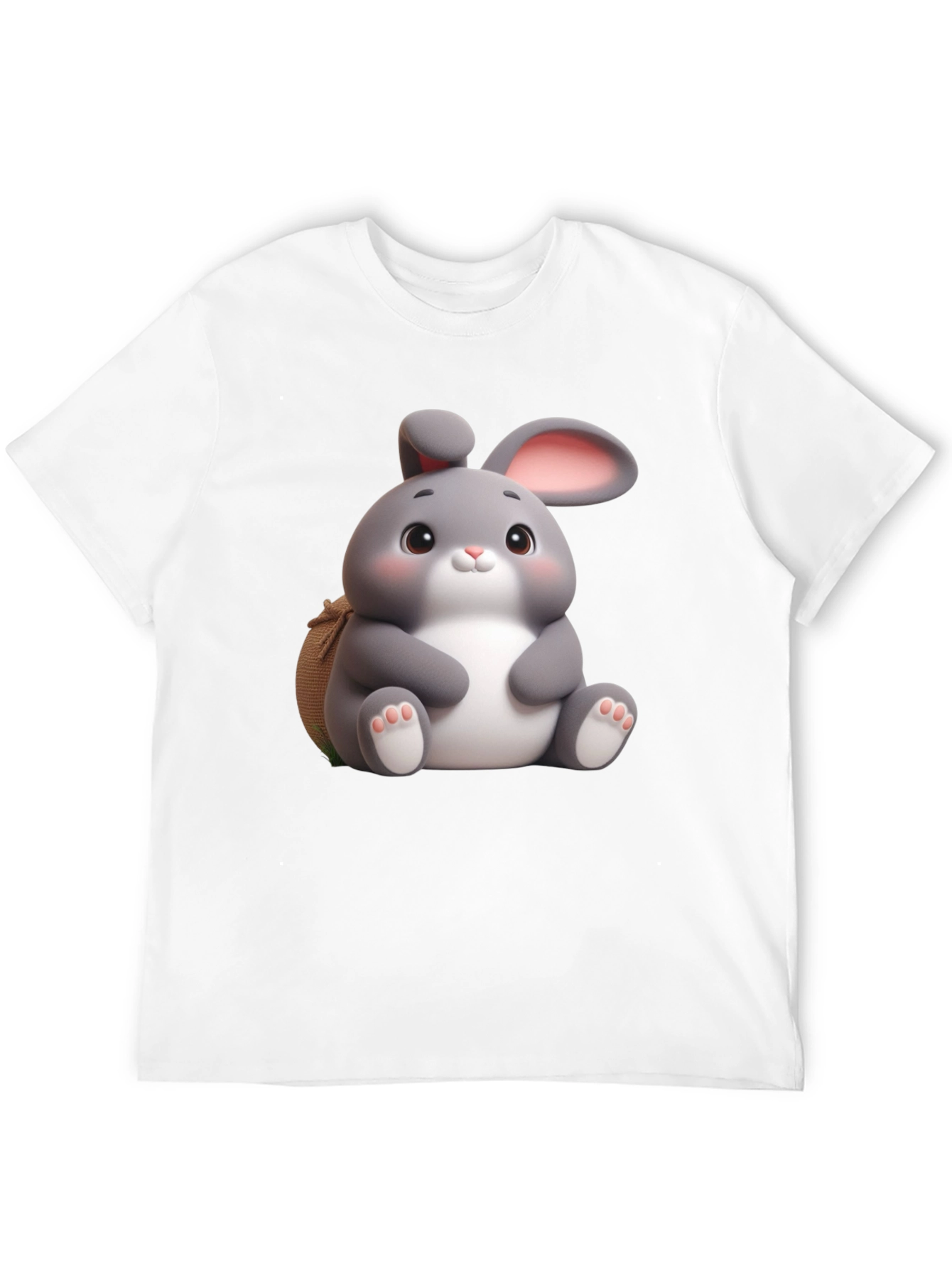 Cute Bunny Graphic Black T-Shirt