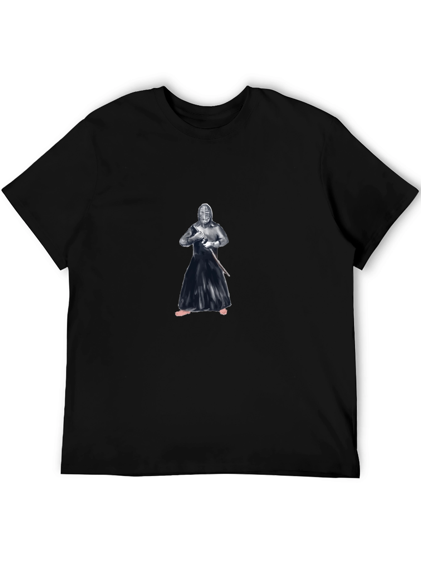 Black T-Shirt with Kendo Fighter Design