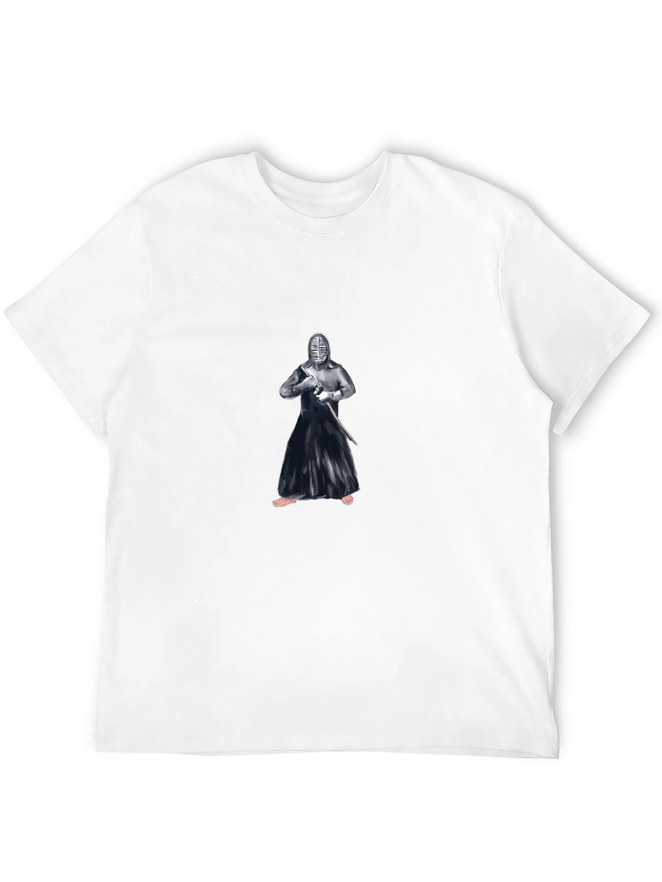 Black T-Shirt with Kendo Fighter Design