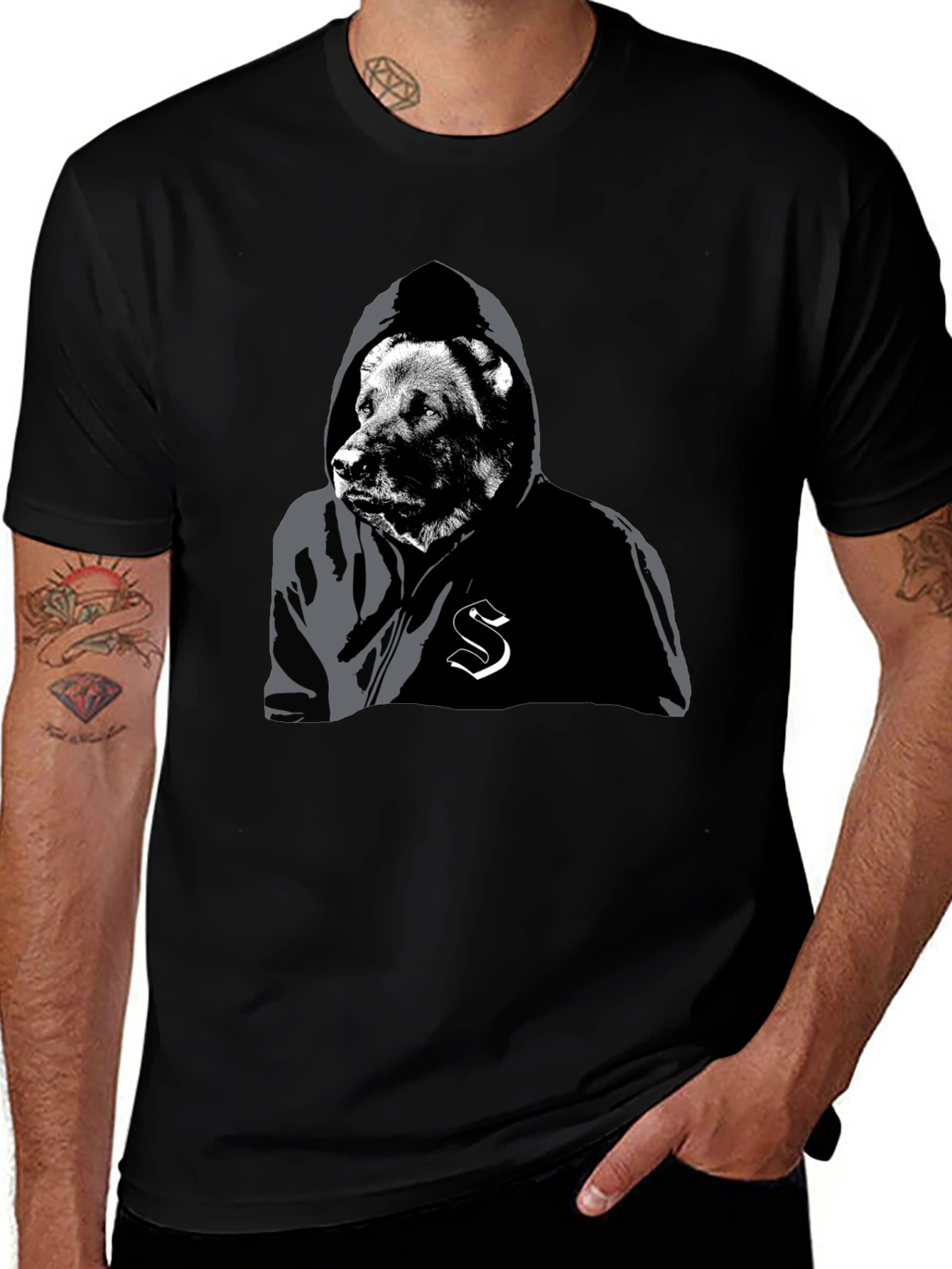 Urban Bear Hoodie Graphic Tee