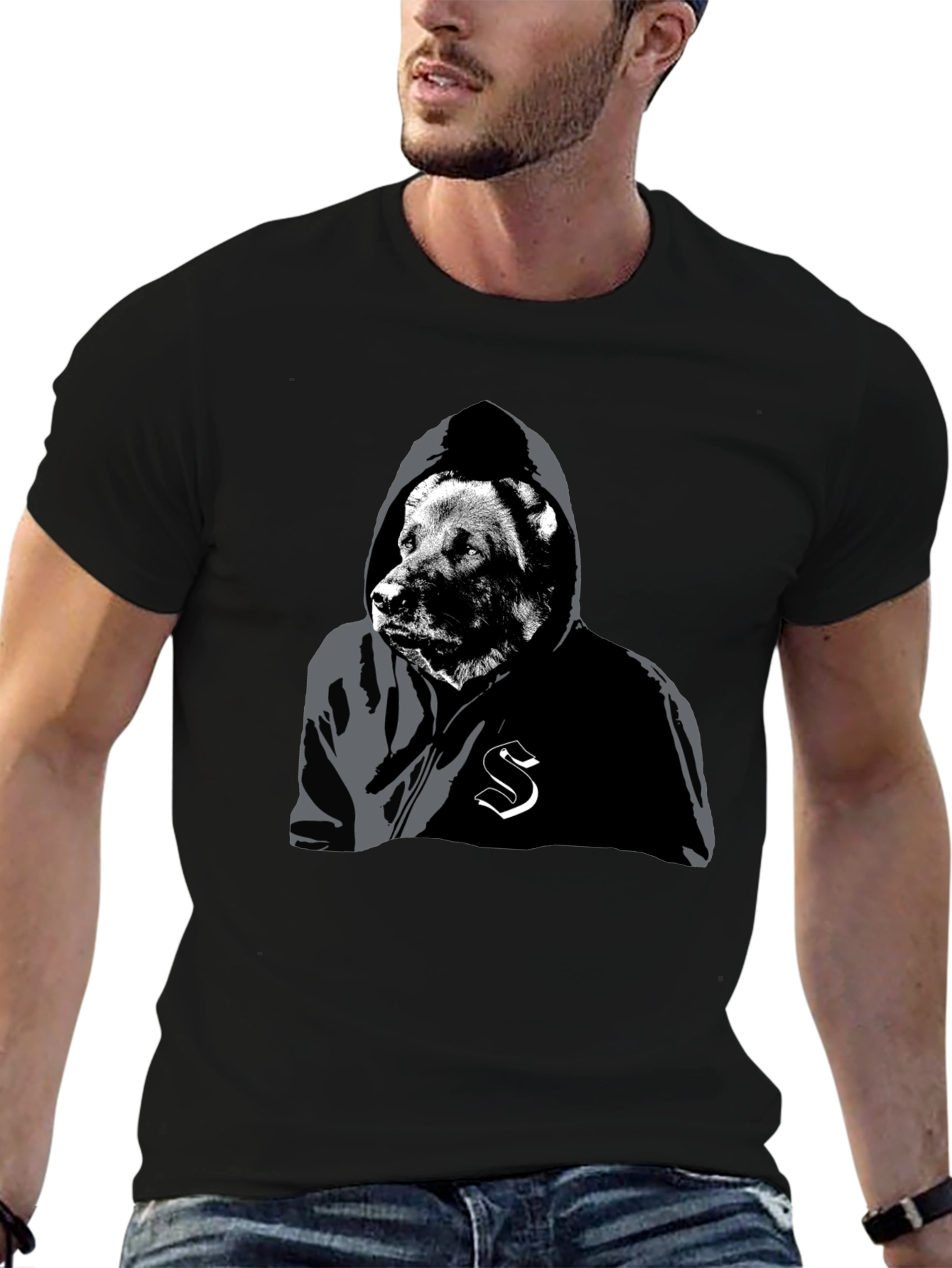Urban Bear Hoodie Graphic Tee