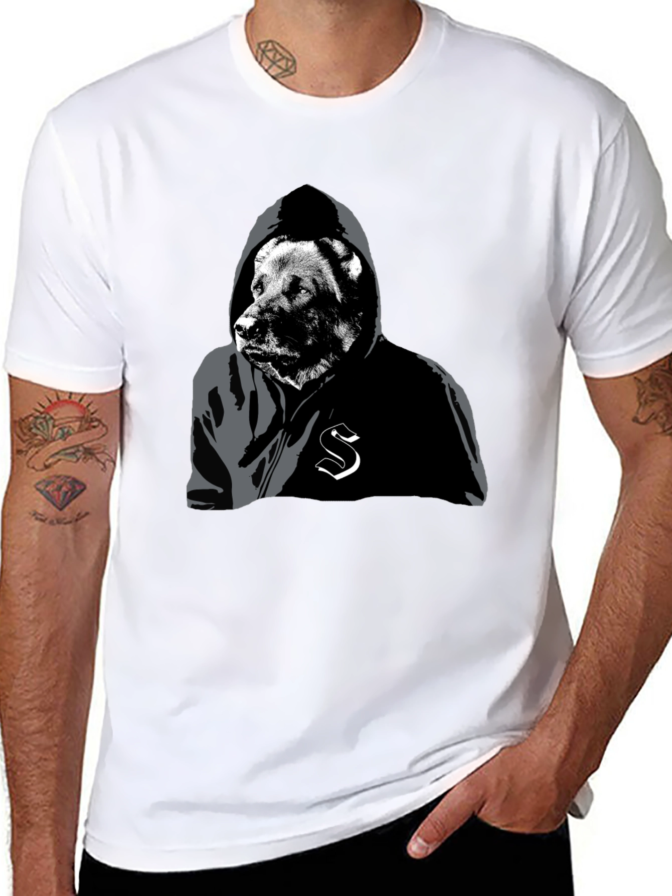 Urban Bear Hoodie Graphic Tee