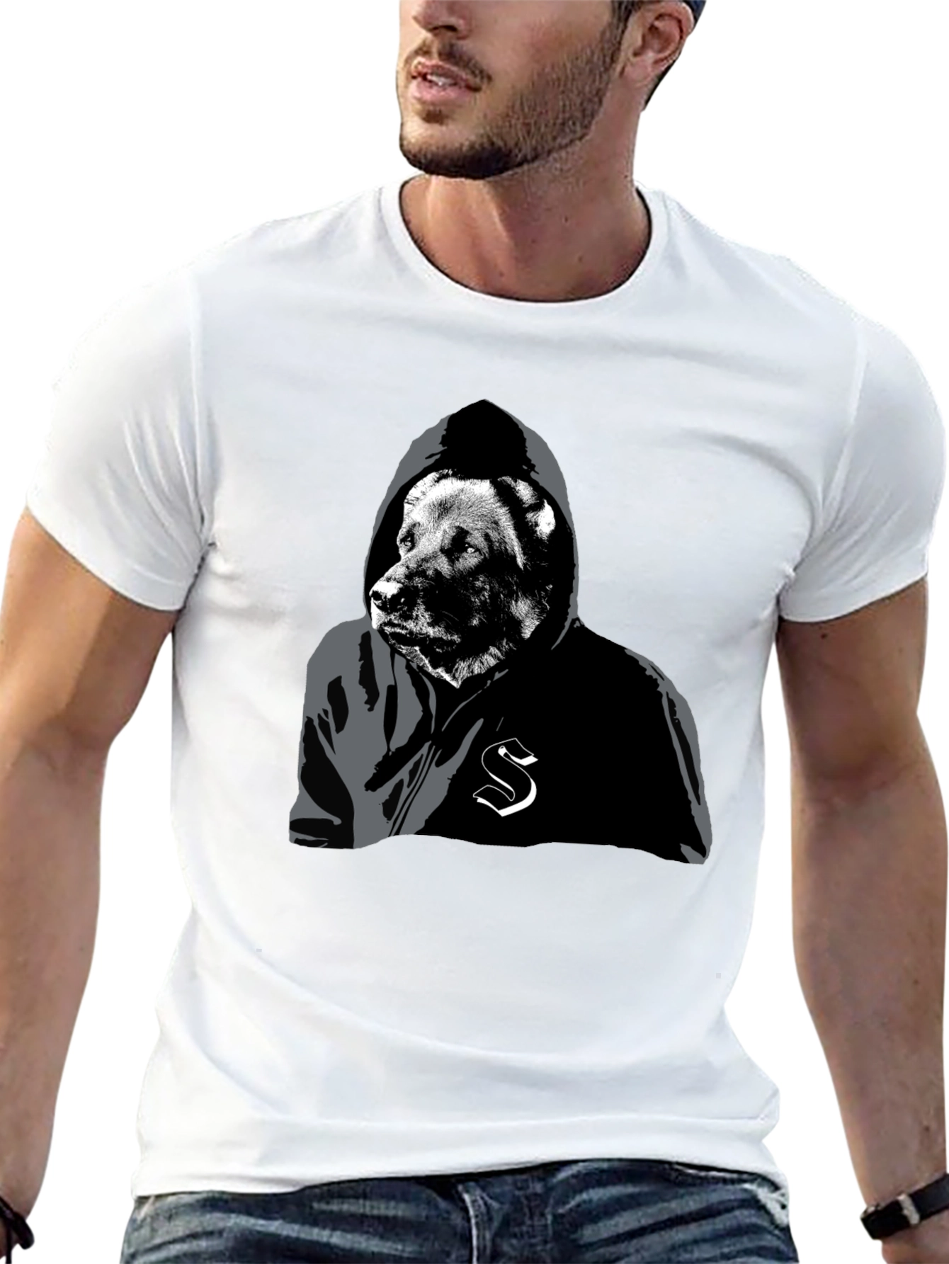 Urban Bear Hoodie Graphic Tee