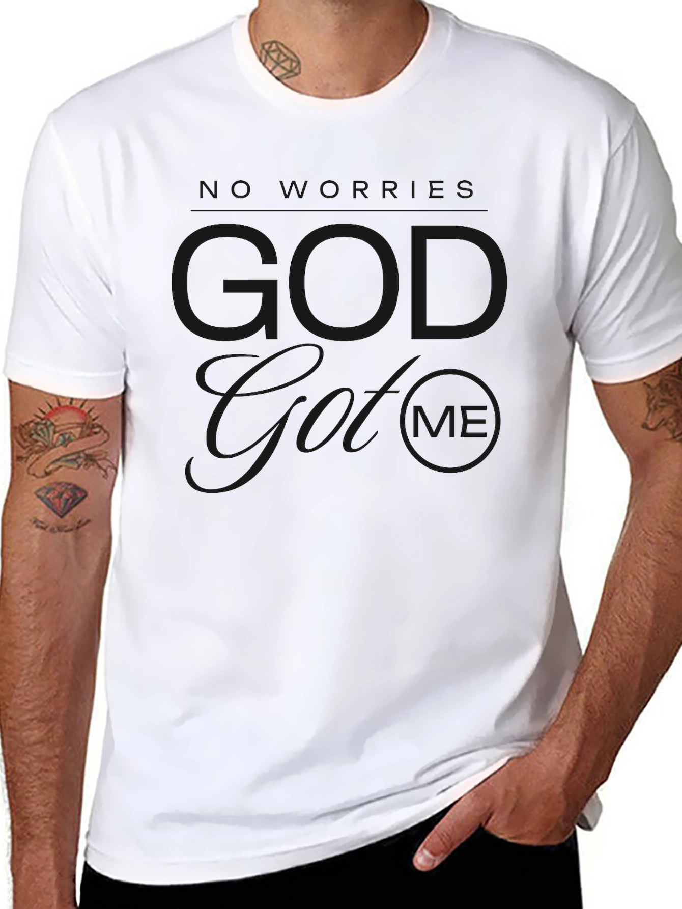 Modern Graphic Print Black T-Shirt